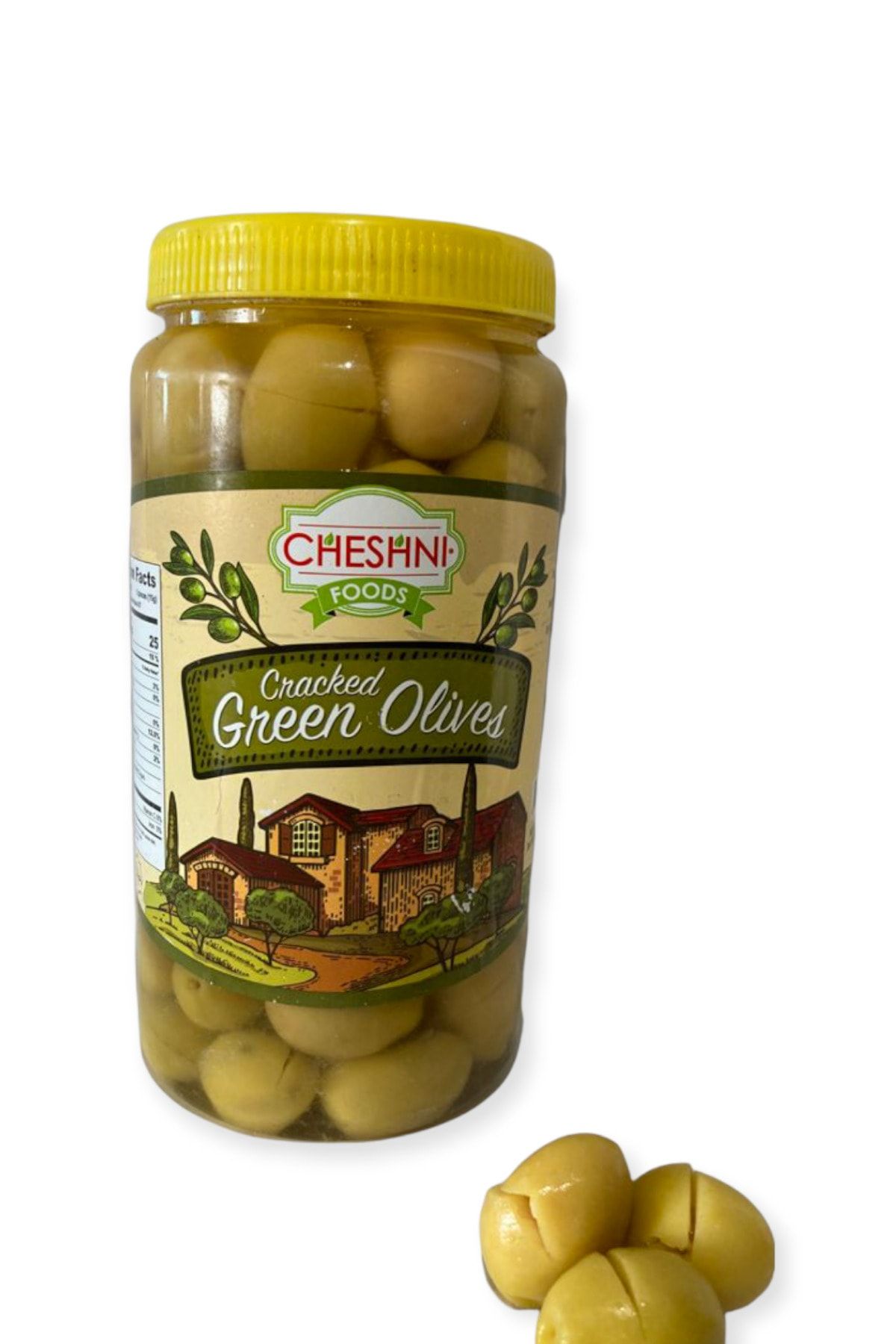 CHESNI FOODS Mega Iri Xxxl Domat Kırma Yeşil Zeytin Bebekler Için Ekstra Etli 1 Kg