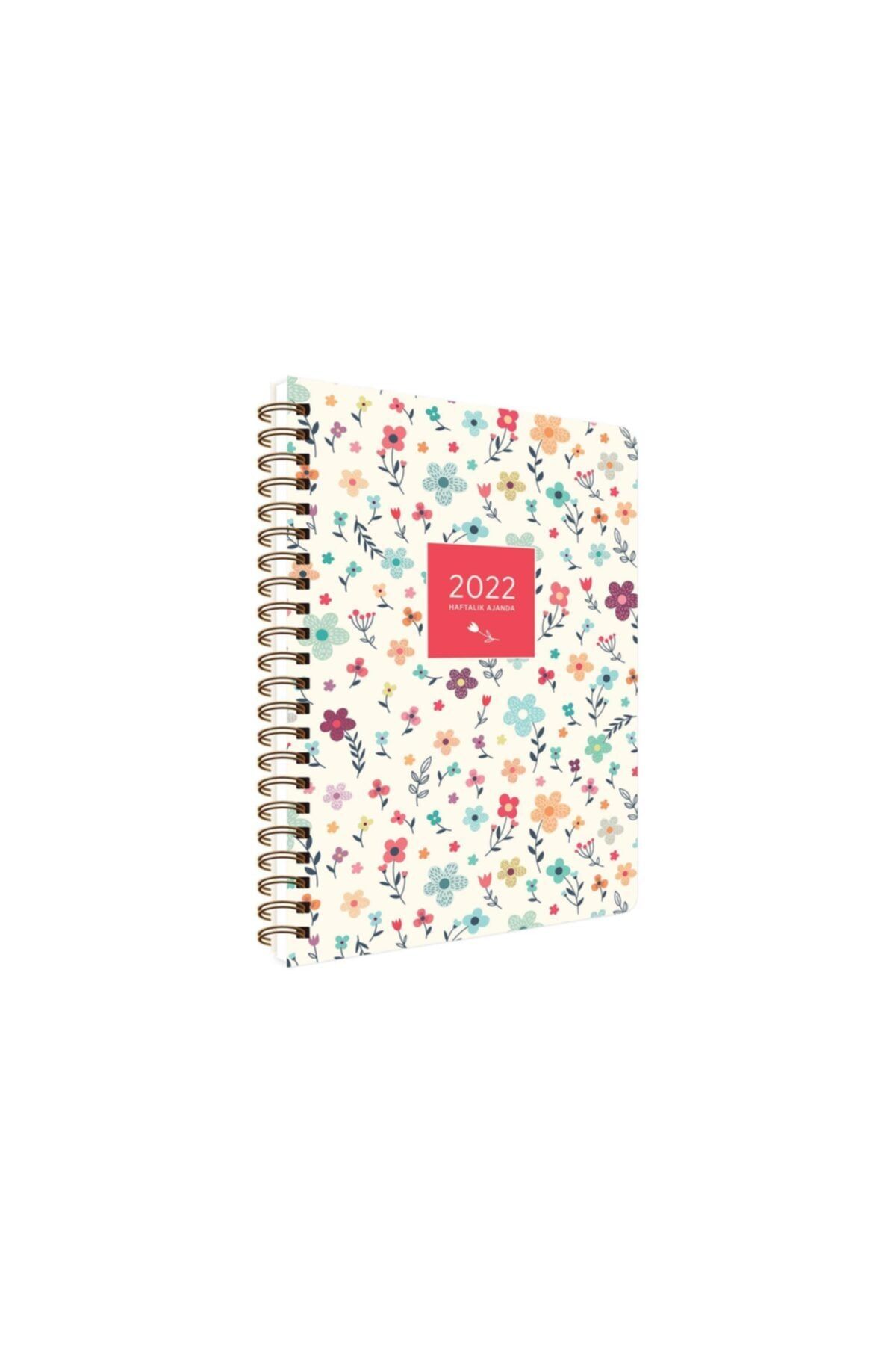 KESKİN COLOR 13x19.5 2022 Haftalık Ajanda - Krem Çiçek