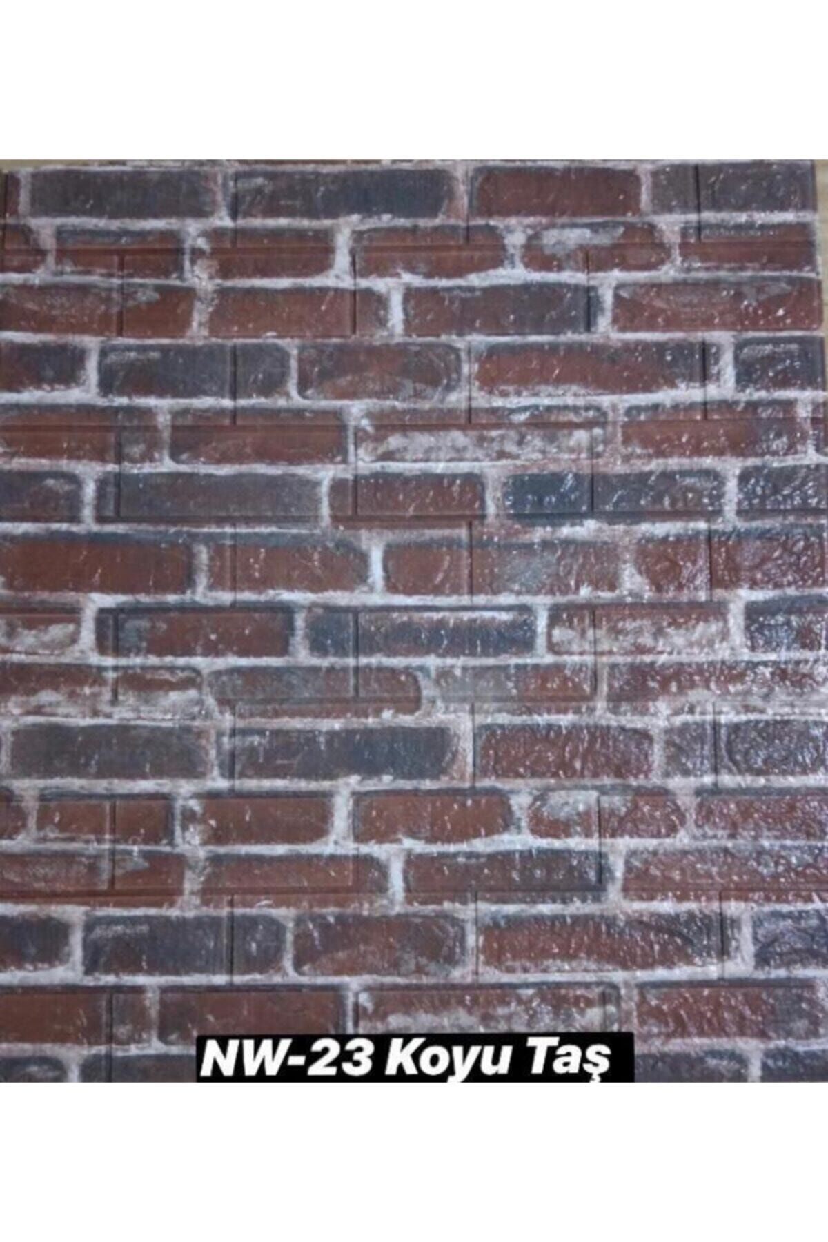 Renkli Duvarlar 70x23cm 0,16m2 Kendinden Yapışkanlı Duvar Paneli 3d Duvar Kaplama Nw23 Koyu Kırmızı 8,5mm