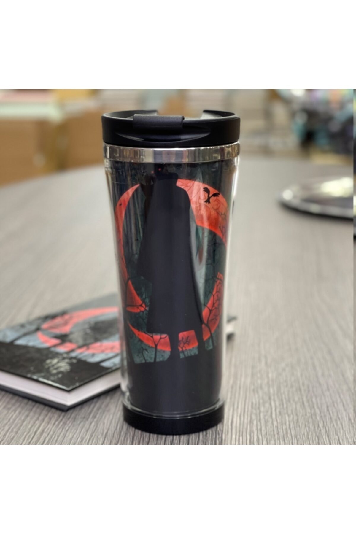 LAVİEN FASHİON Naruto Uchiha Itachi Sharingan Tasarımlı 400 Ml Kağıt Termos