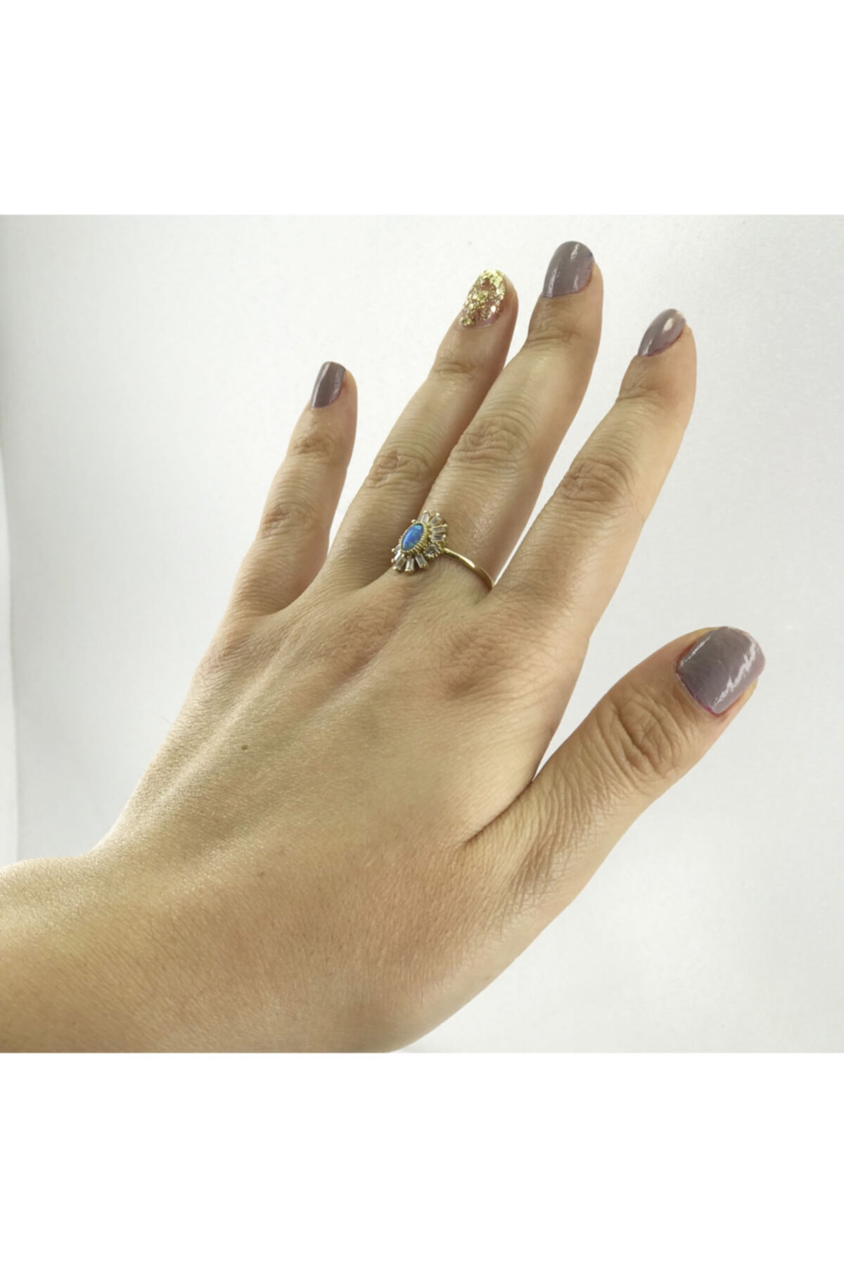 ServetKuyumculuk Baget Taşlı Sedef Yüzük