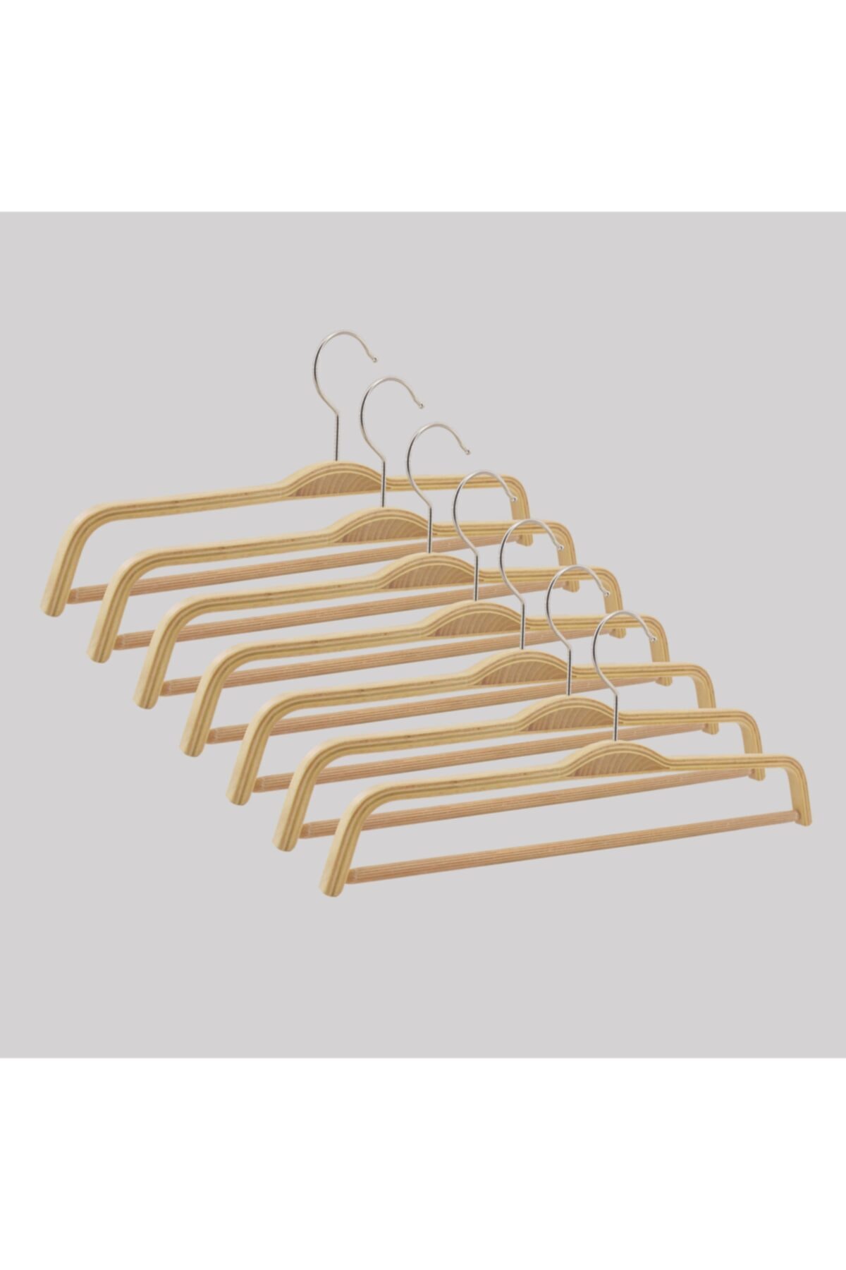 NYN Ahşap Barlı Pantolon Askısı Naturel Renk 50 Adet