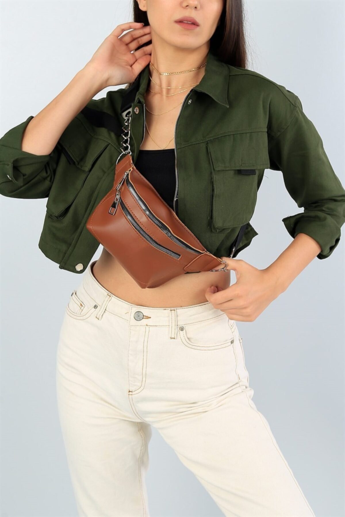 Afilva Kadın Taba Suni Deri Bel Çantası