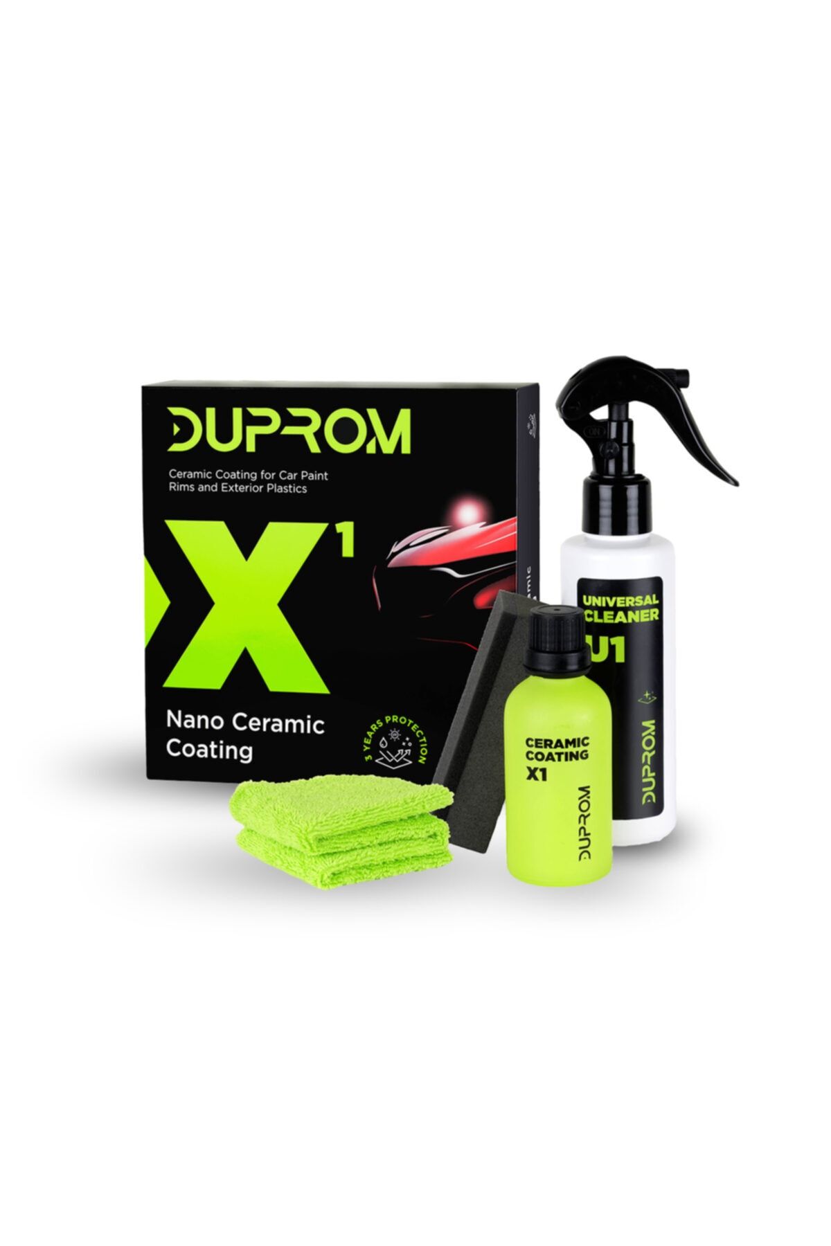Duprom X1 Nano Seramik Kaplama | 9h Oto Boya Yüzey Koruyucu | Su Ve Kir Itici | Ultra Parlaklık