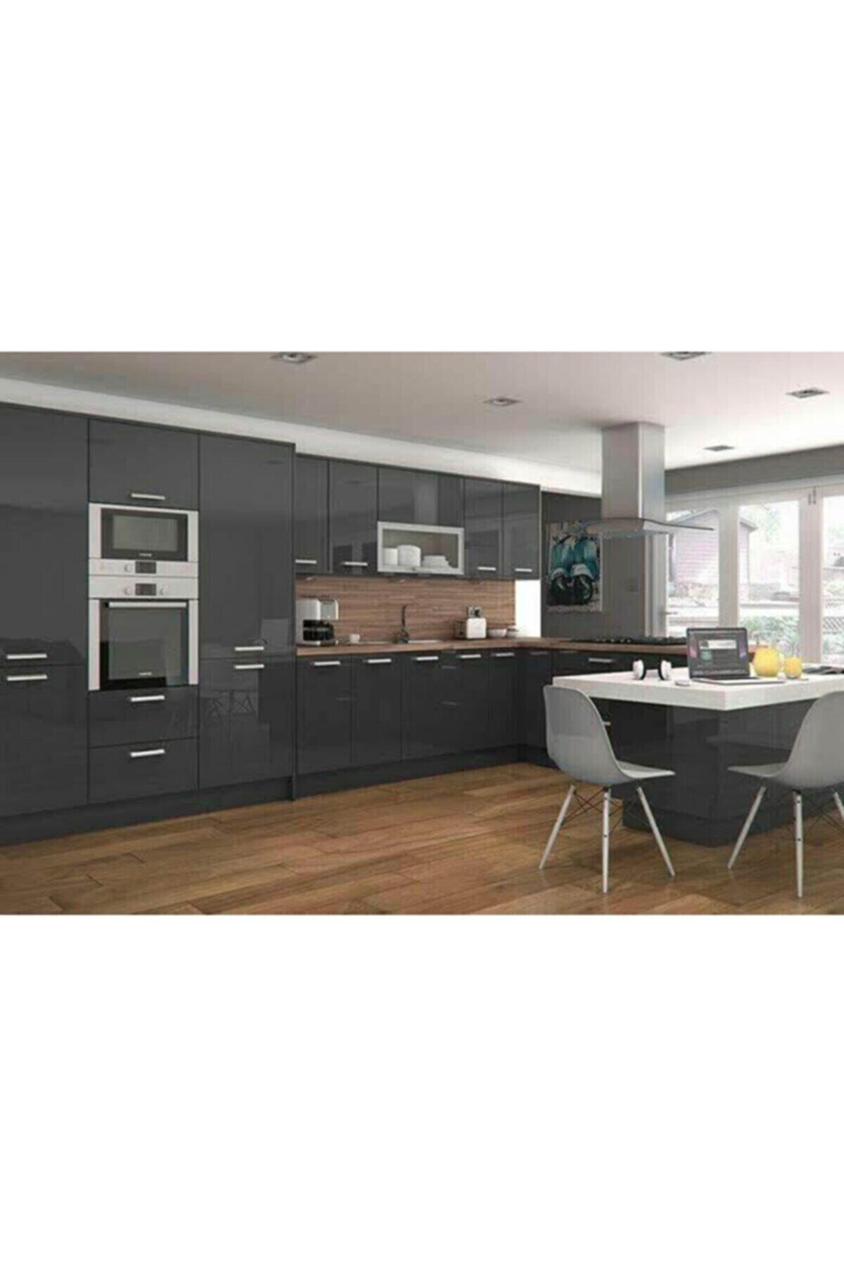 Baskı Madeni Parlak Antrasit Gri ( 122 Cm X 3 Metre) Kendinden Yapışkanlı Folyo