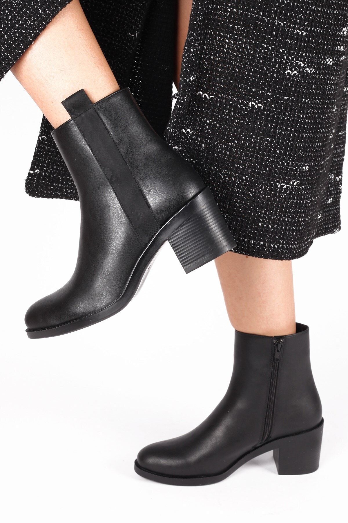Tinka Bell Shoes 4217 Kadın Bot Siyah Cilt