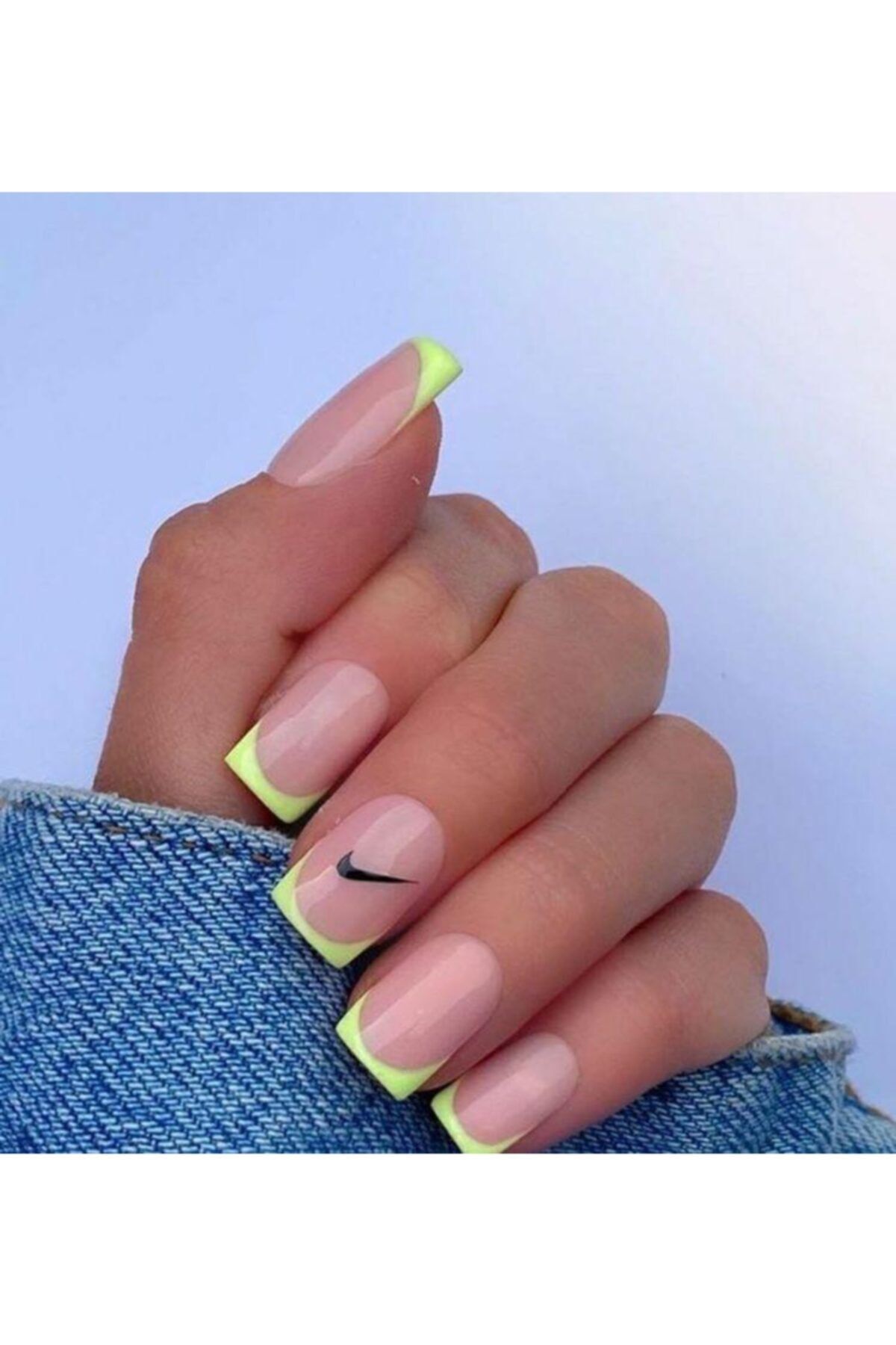 SMYRNASTUDİO Neon Nike French Takma Tırnak