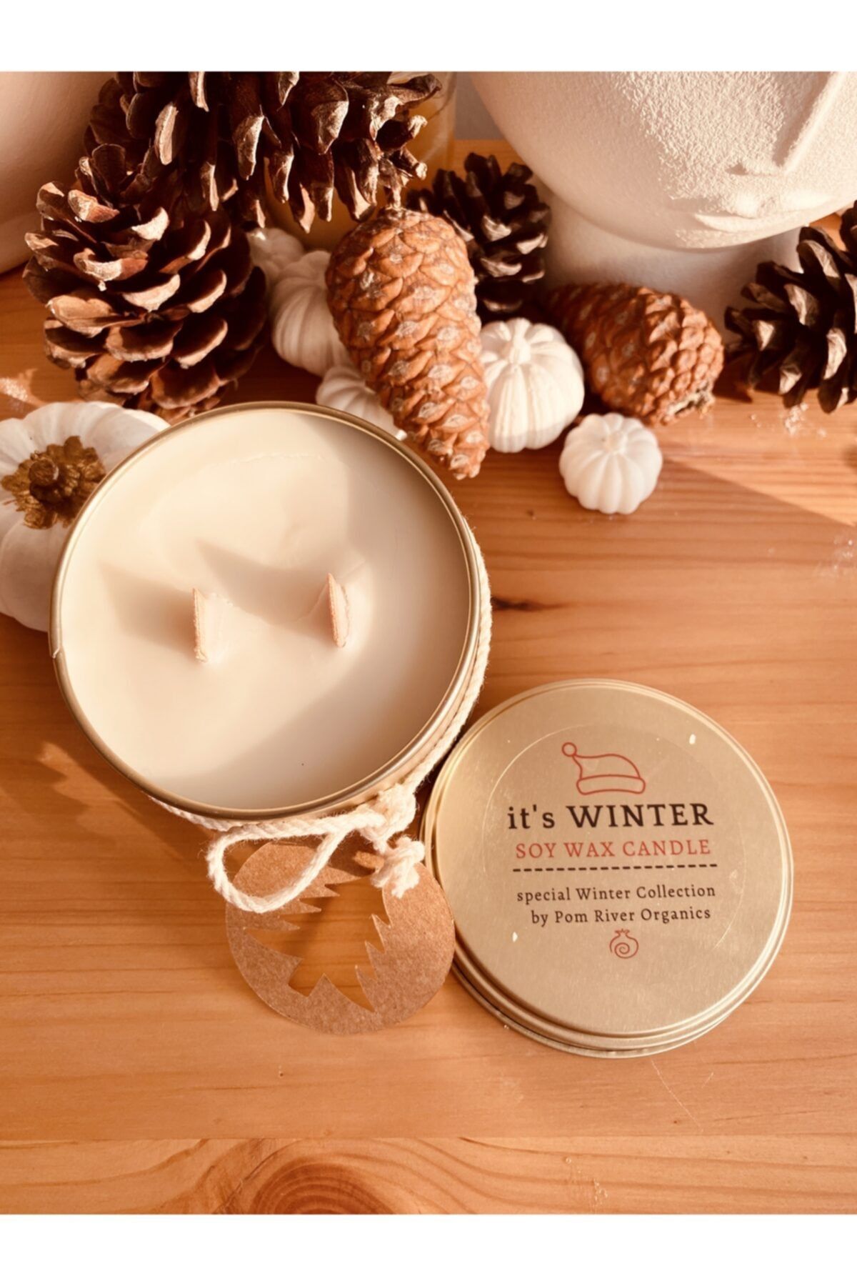 Pom River Organics Kış Özel Mumu Amber Ve Sedirağacı Aromalı