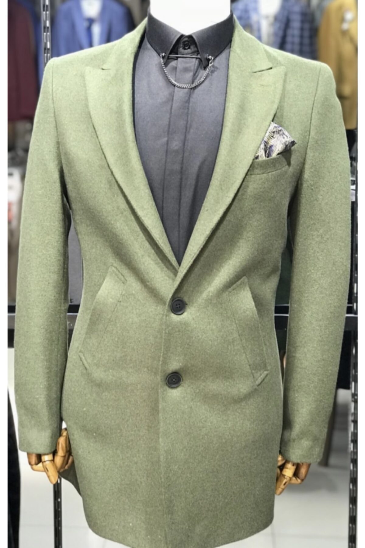 Massimo Kaşe Spor Trenç Modeli Pardüsö