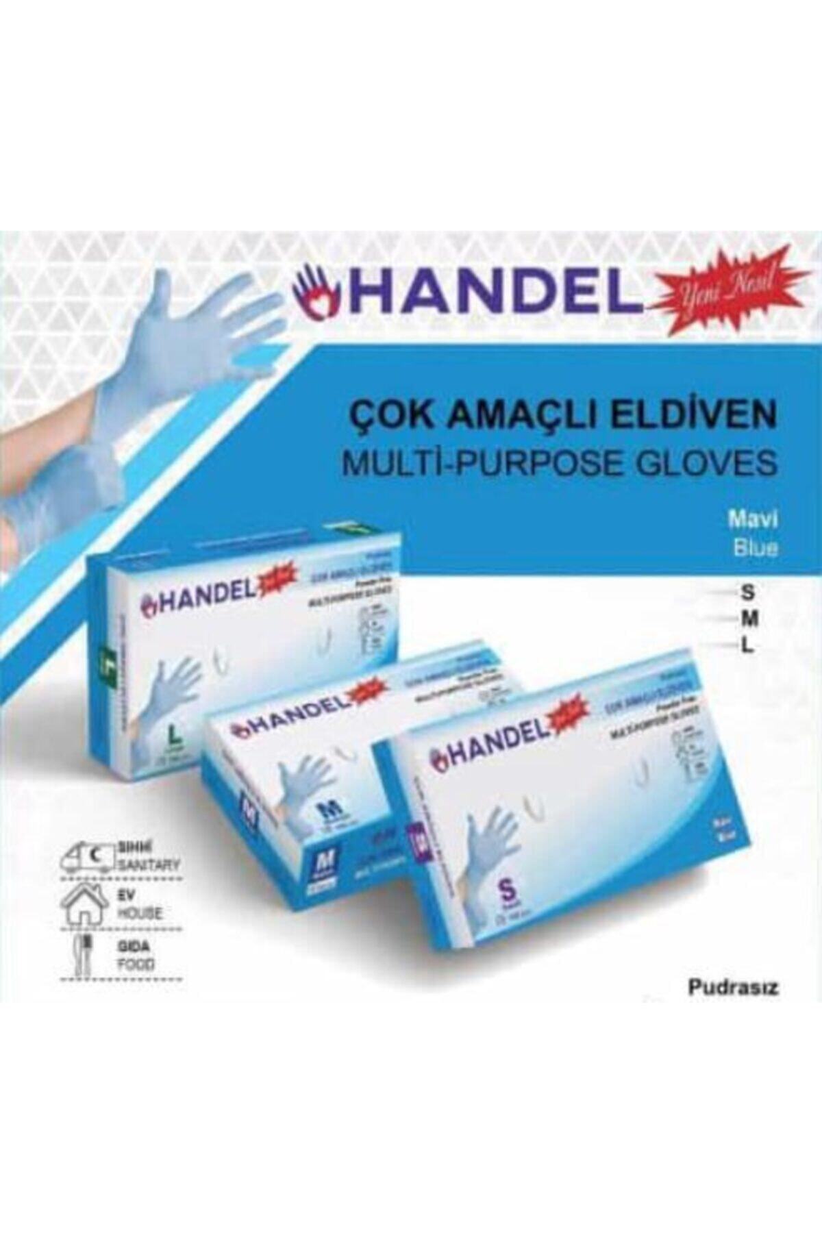 HANDEL 3 Paket 100'lü Pudrasız Muayene Eldıveni Medium/mavi Lateks Değildir.nitril-steril Değildir.