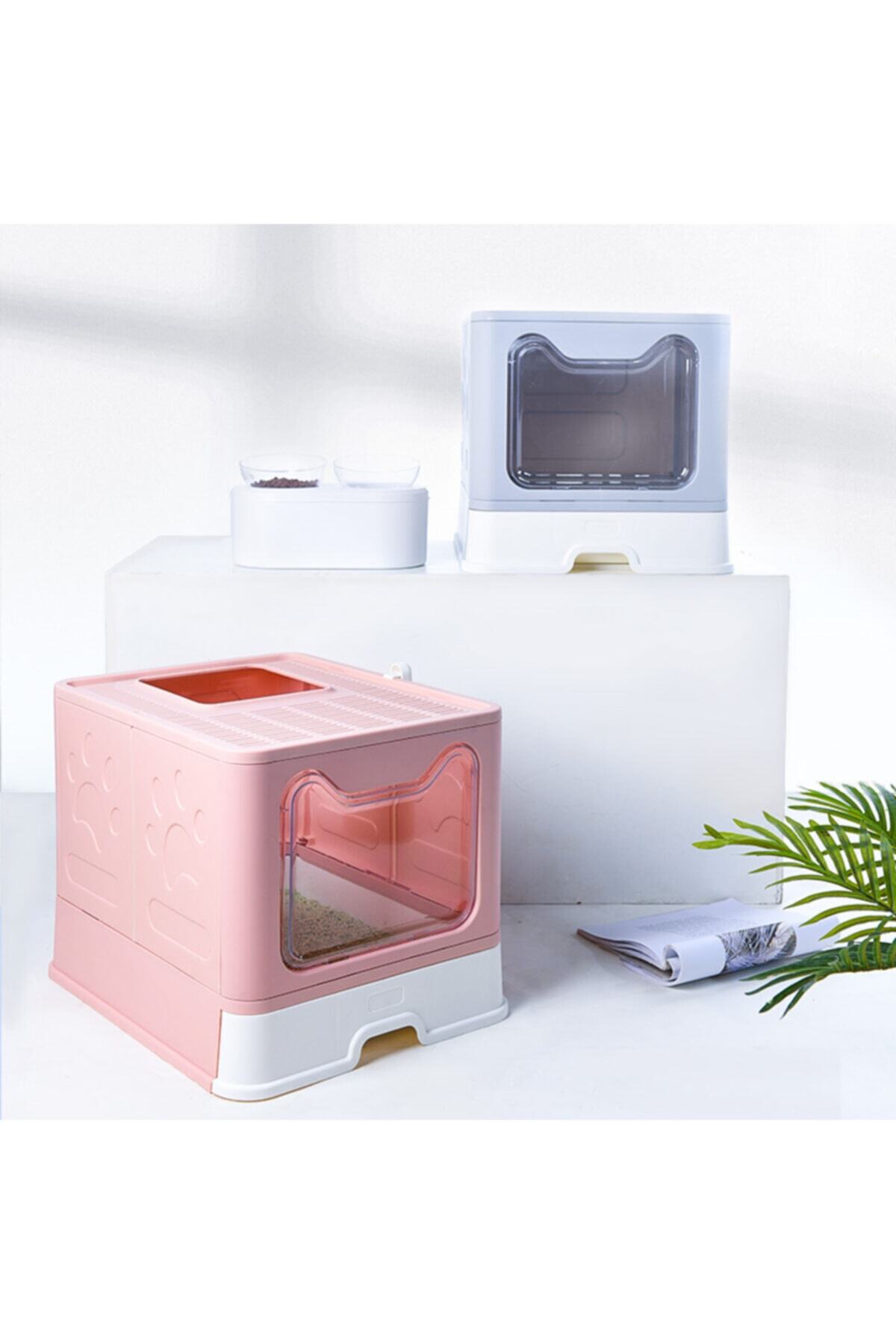 YAPRAKOUTLET Mikopet Space Lux Kedi Tuvaleti-pembe