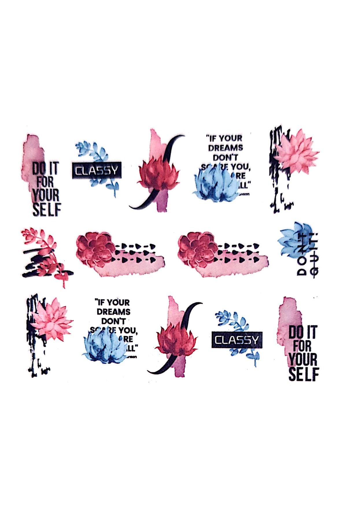 Dumledo Pozitif Mottolar Nail Art Tırnak Sticker