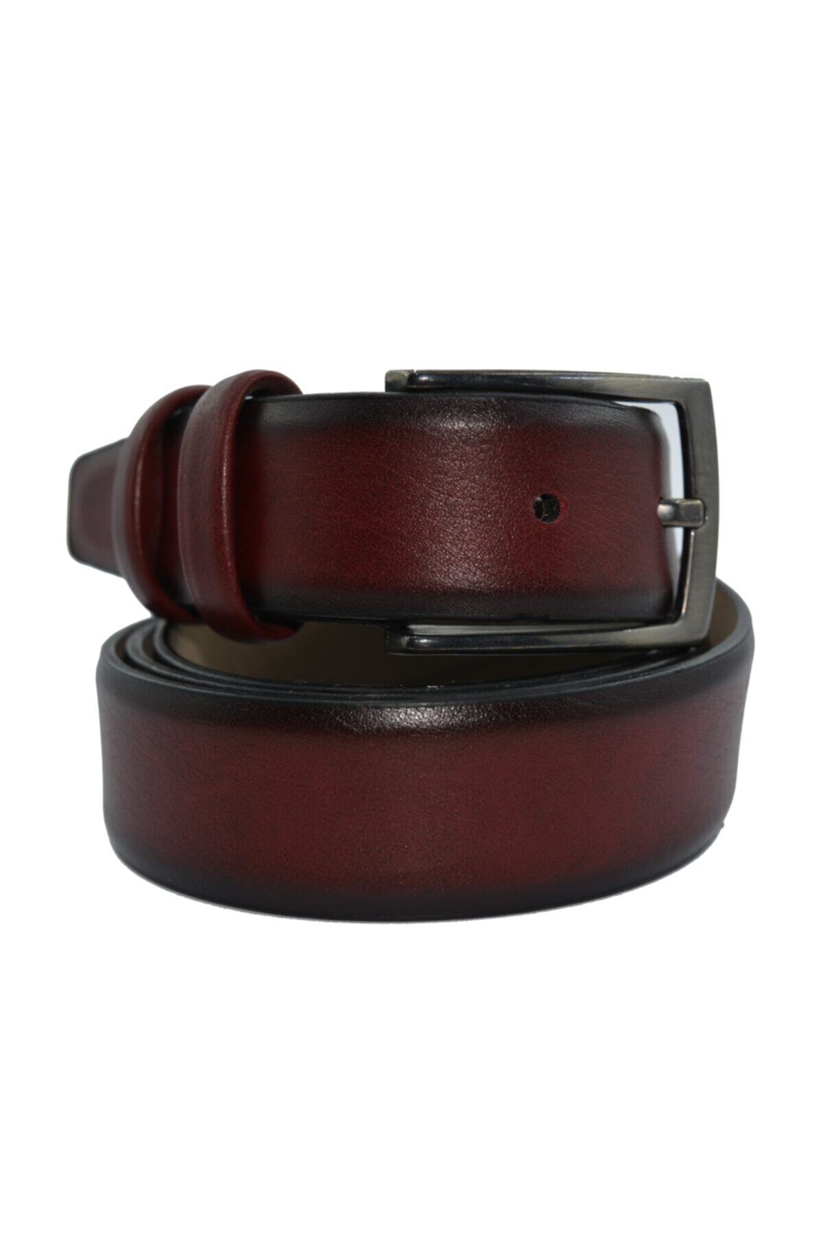 Trend Deri Erkek Bordo Klasik Kemer 5 Renk