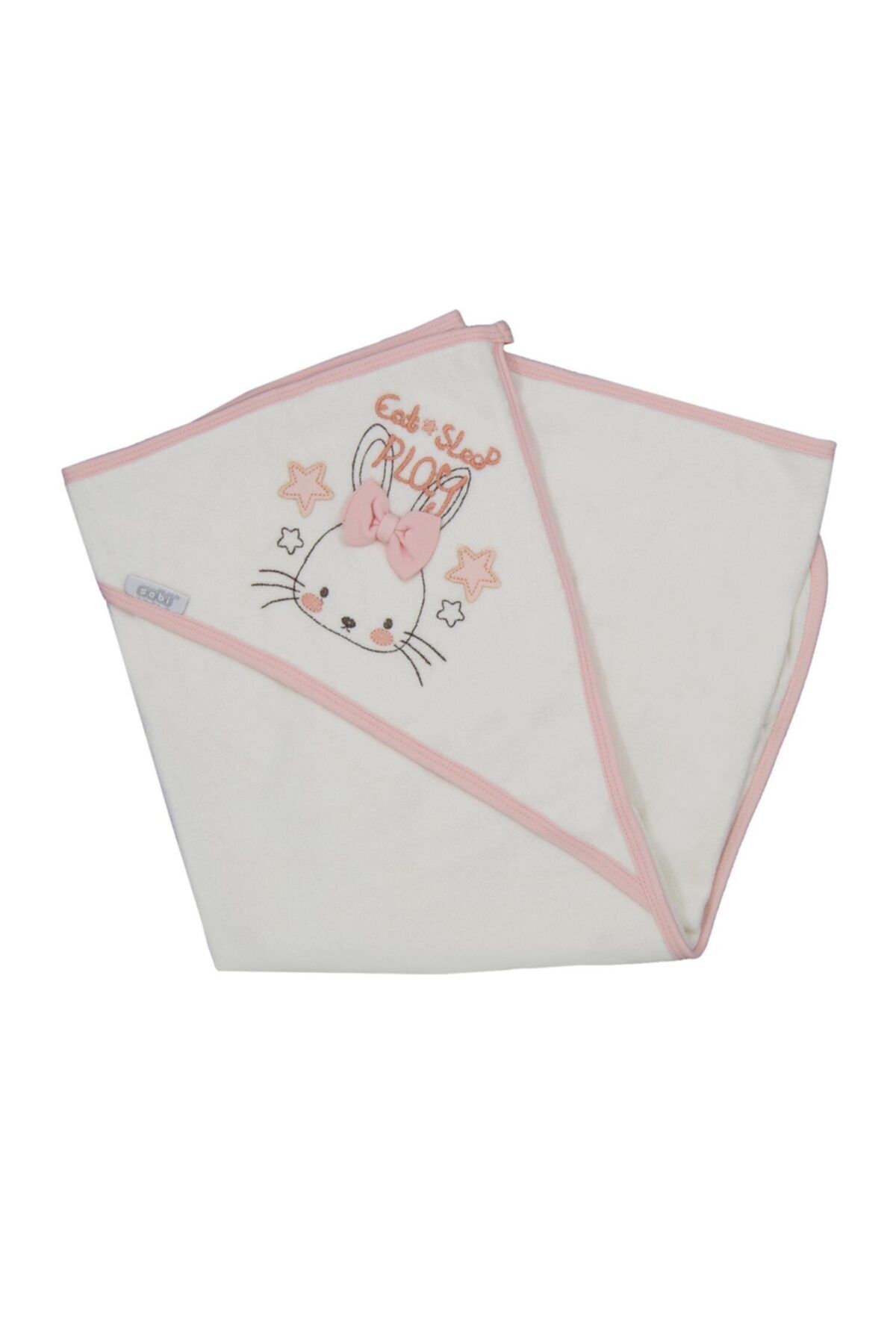 Sebi Bebe Kız Bebek Tavşanlı Banyo Havlusu 80x85 cm 8506