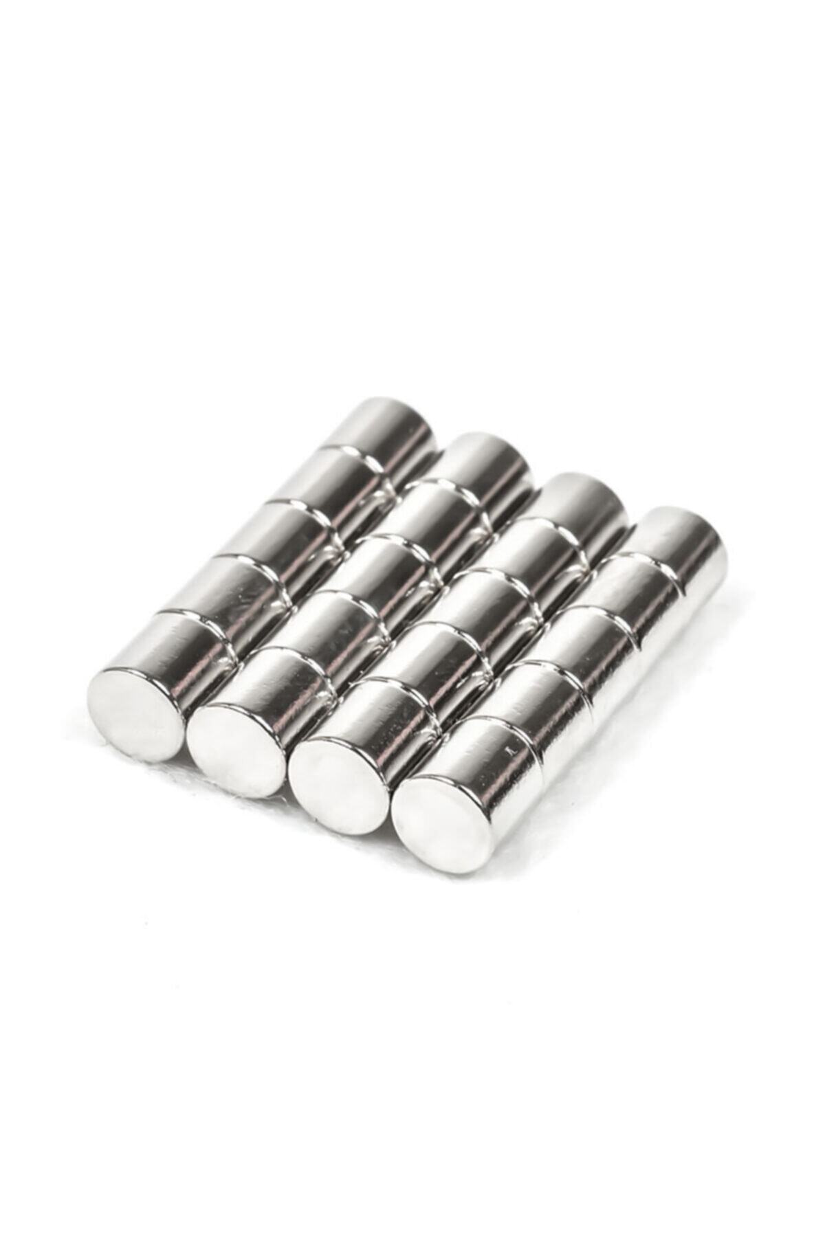 Mıknatıs Market Yuvarlak Güçlü Neodyum Mıknatıs 75 Adet 6x6 mm
