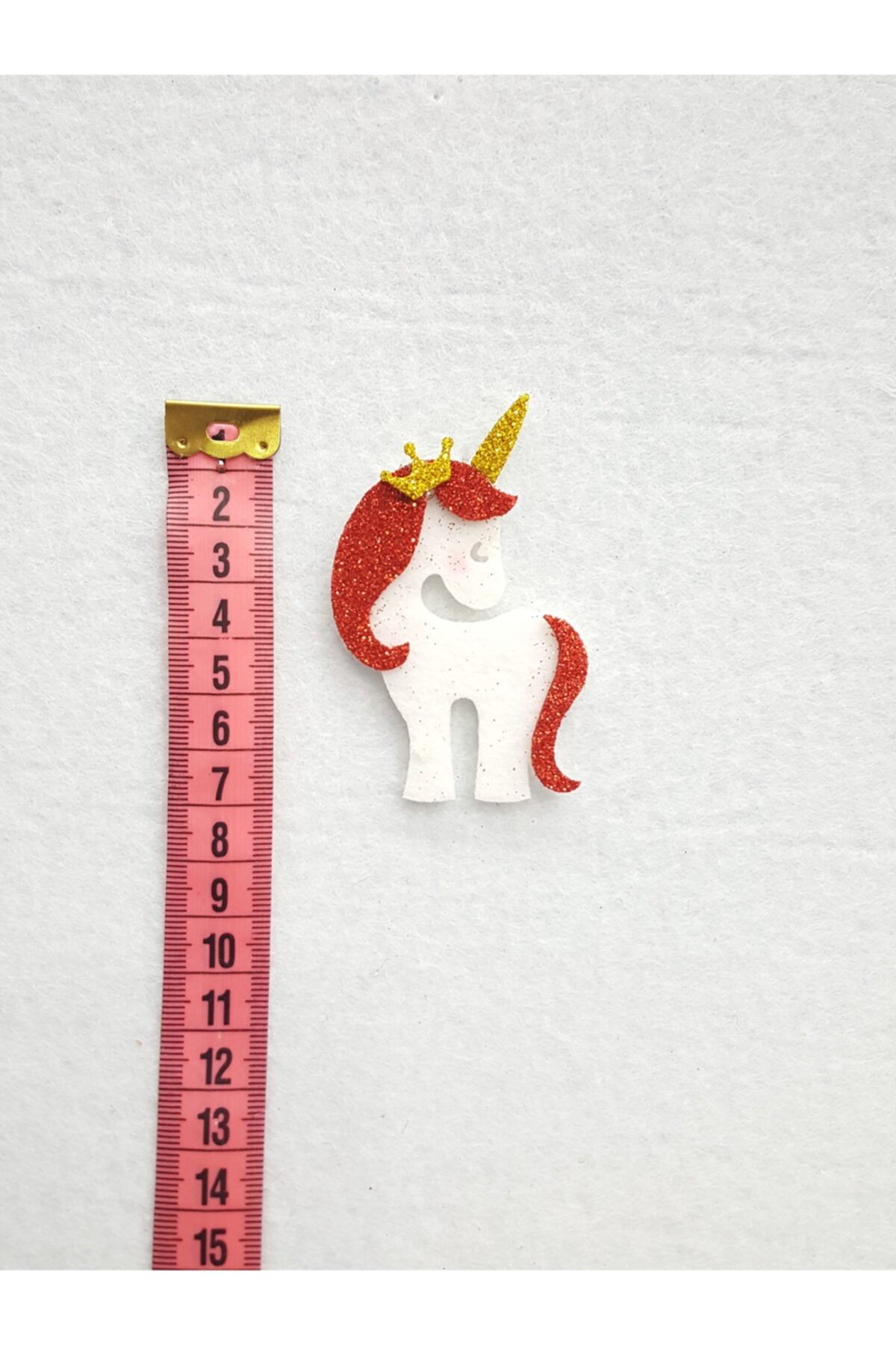 HİSARAKSESUAR Keçe Unicorn Figürü Kırmızı 3adet