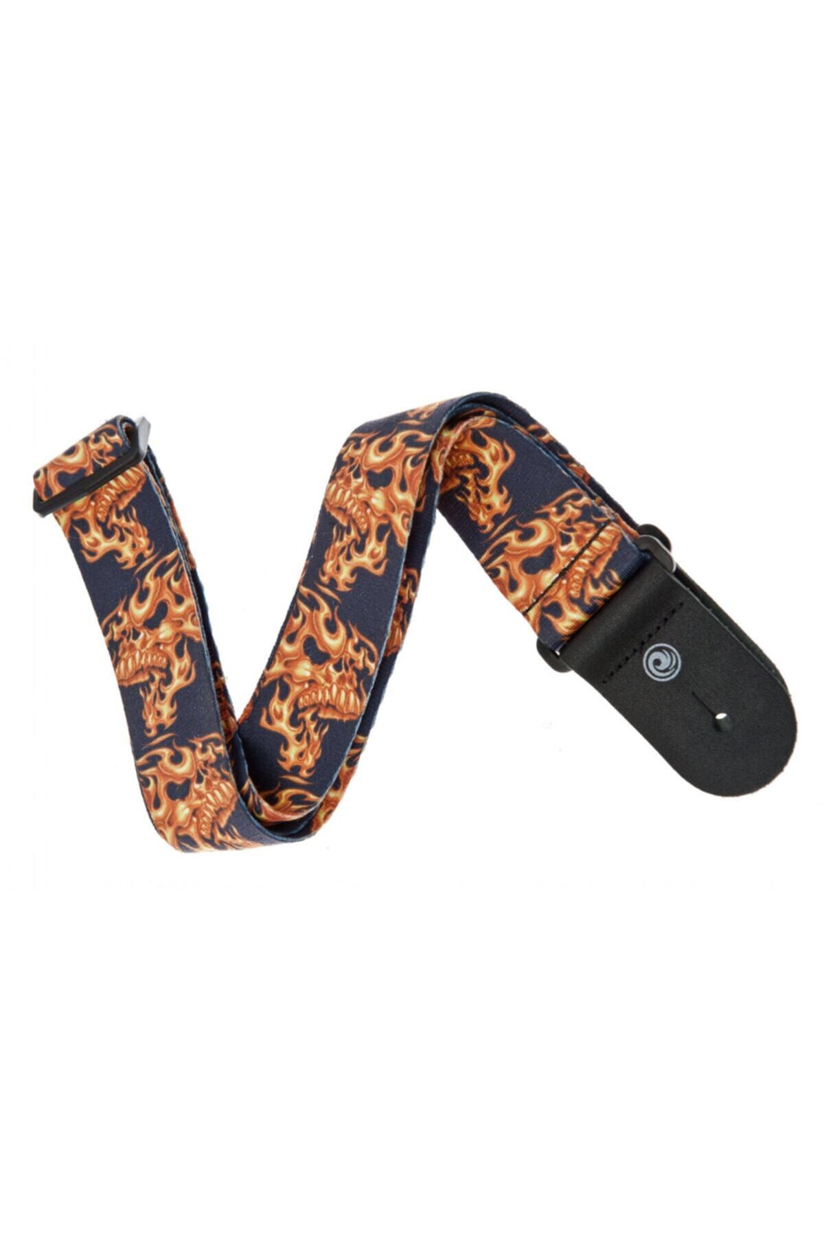 Planet Waves Lethal Threat Collection Dokuma 50lt01 - Flaming Skulls Gitar Askısı
