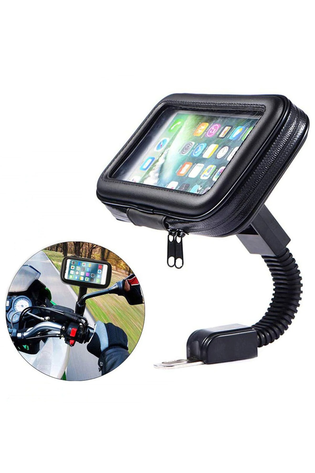 GLR Motosiklet Telefon Tutucu Oppo A52 Uyumlu Su Geçirmez Kılıf