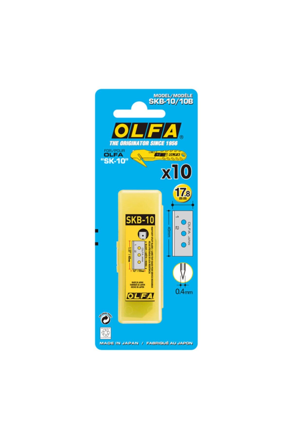 Olfa Skb-10/10b Çift Yönlü Emniyetli Maket Bıçağı Yedeği