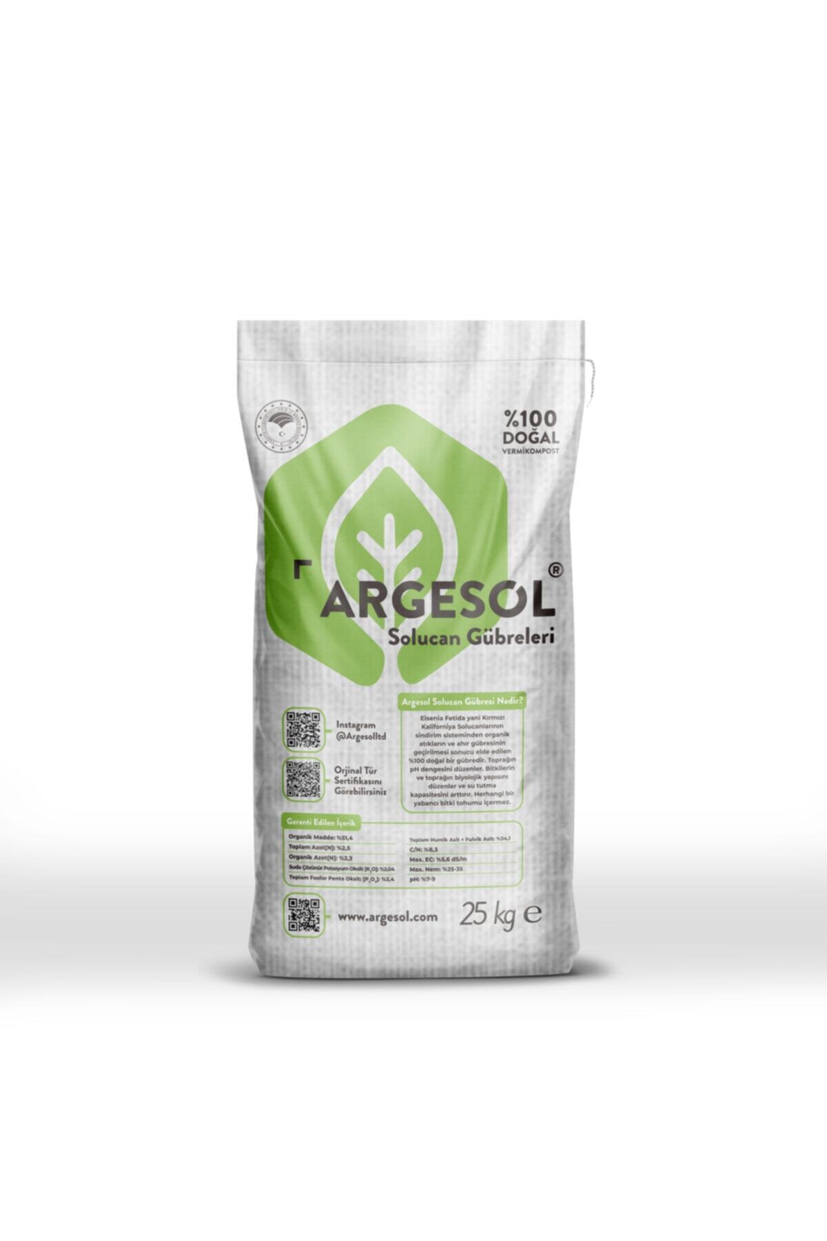 Argesol Tarım %100 Doğal Katı Solucan Gübresi 25 kg