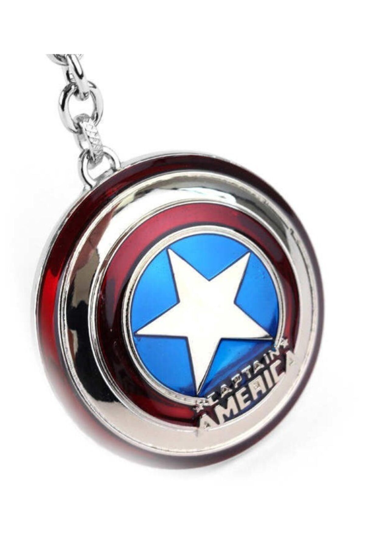 Arsimo Mavi Captain America Kalkan Metal Gümüş Anahtarlık