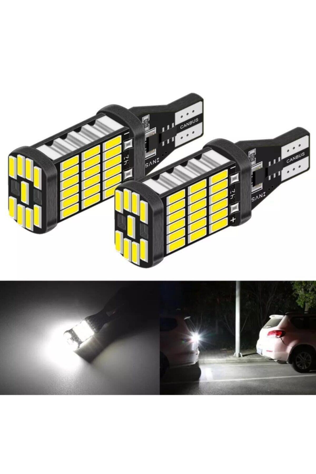 Carub T10 T15 Park Ampul 45 Led Geri Vites Plaka Ampul Güçlü Beyaz Işık