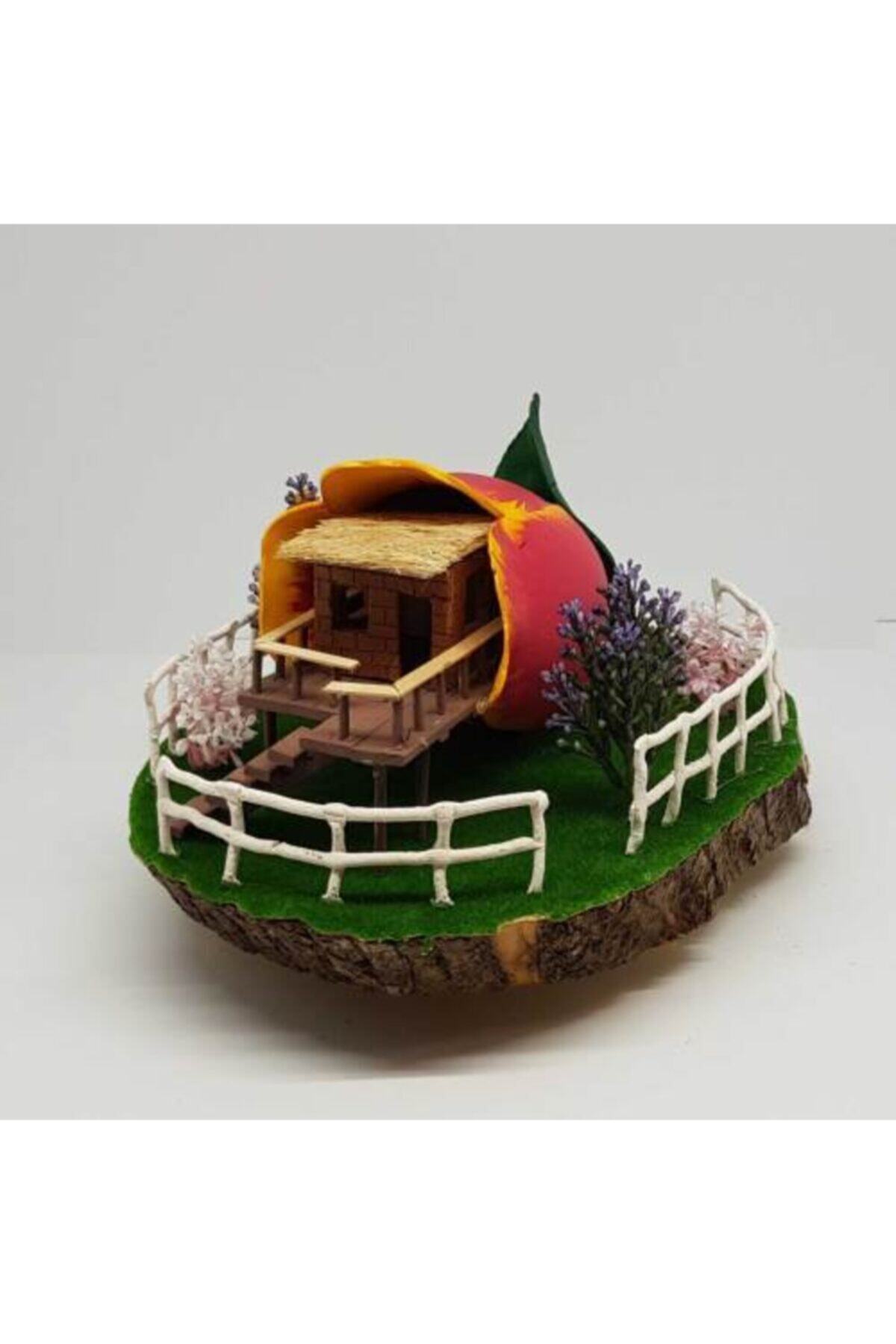 TONSTYLE Lale Figürü Içinde Ahşap Ev