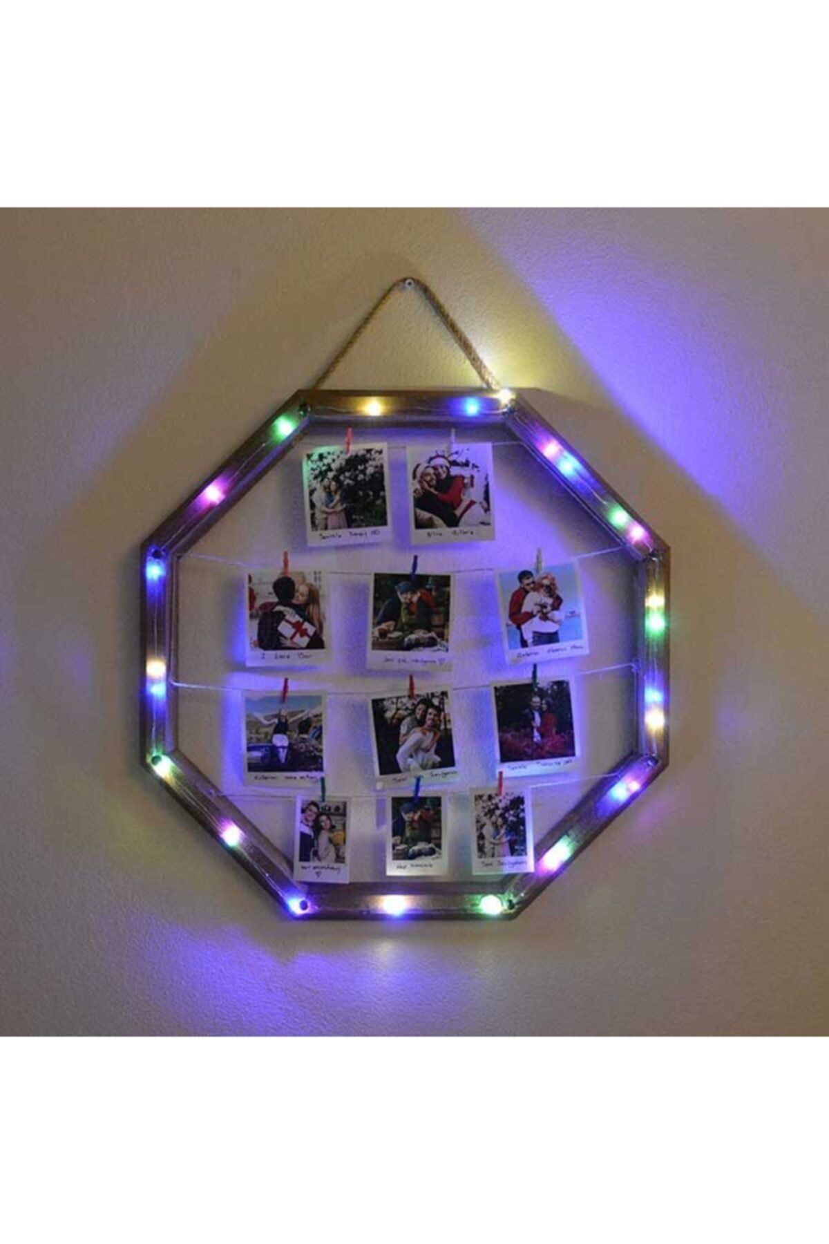 nobbystar ahsap led isikli sekizgen duvar fotograf cercevesi fiyati yorumlari trendyol