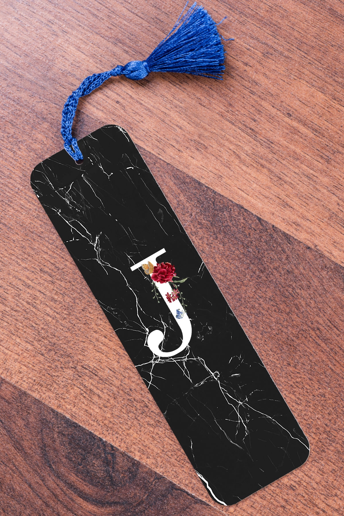 Procity J Harfi Siyah Mermer Metal Kitap Ayracı