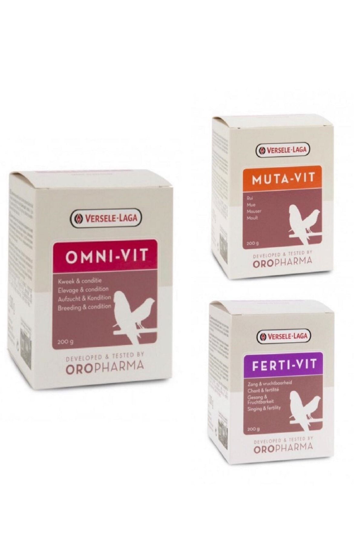 Versele Laga 3'lü Bakım Seti Omnivit-mutavit-fertivit 3x50 Gr Bölünmüş Ürün
