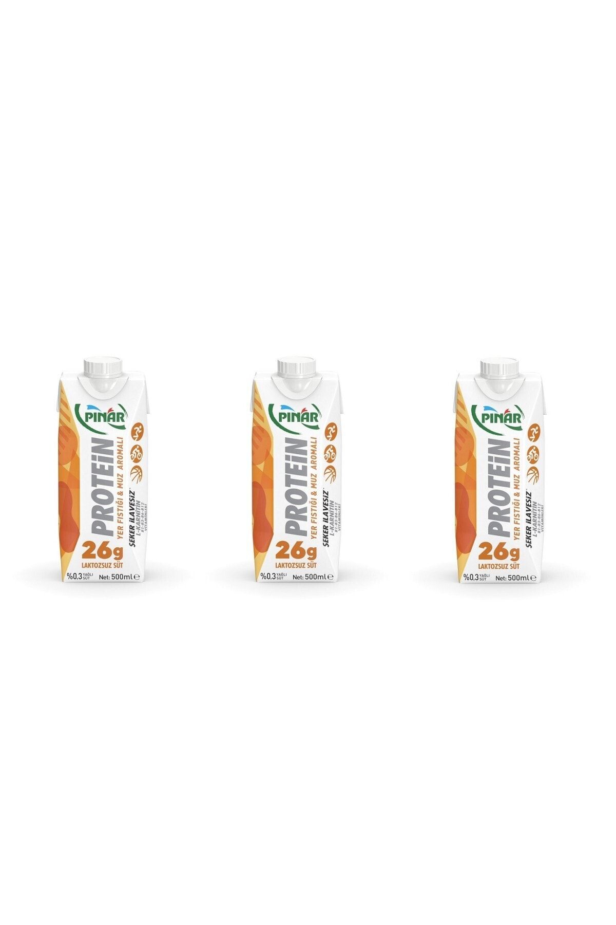 Pınar Protein Yer Fıstığı & Muz Aromalı Süt 500 Ml 3'lü