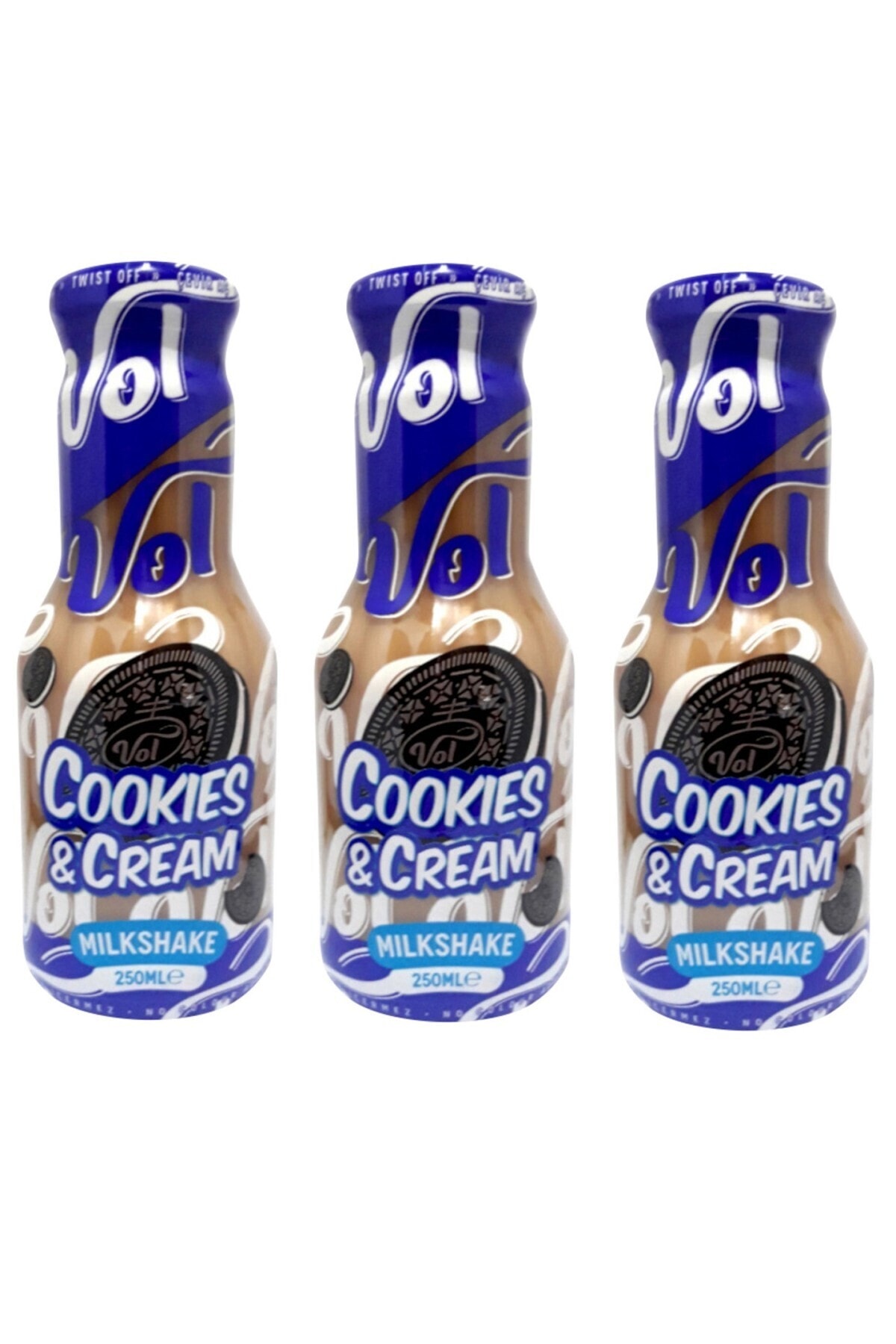 VOL Cookies&cream M.shake Bisküvi Aromalı Sütlü Içecek 250ml 3'lü