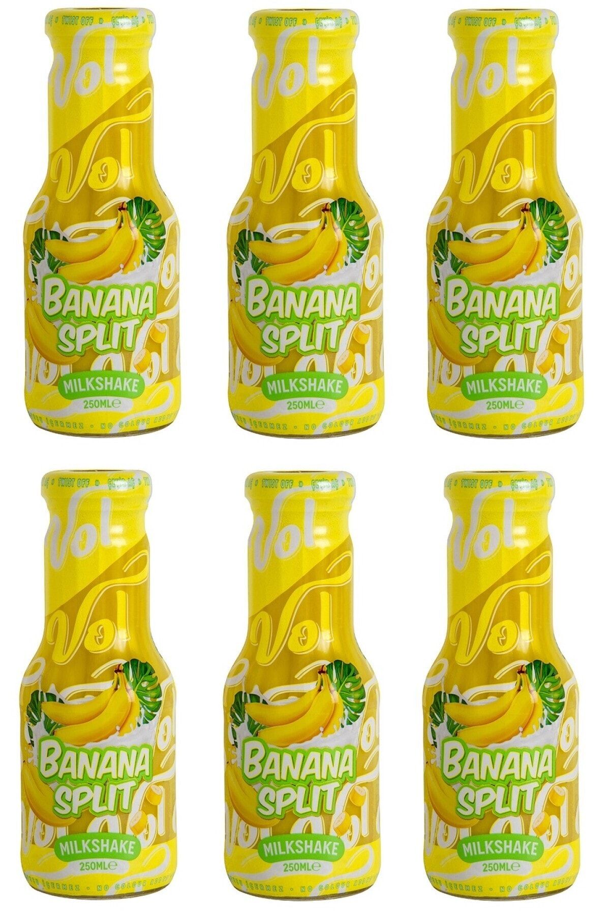 VOL Banana Split Milkshake Muz Aromalı Sütlü Içecek 250 Ml 6'lı