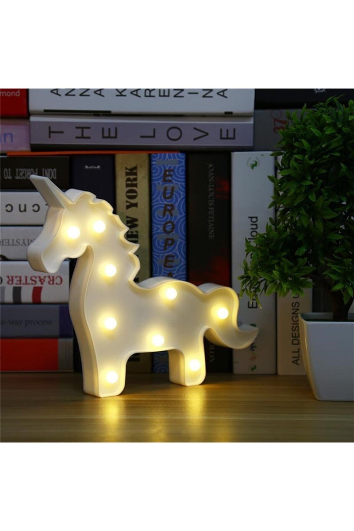 epazzar 3d Unicorn Dekoratif Pilli Led Masa Duvar Ve Gece Lambası Aydınlatma