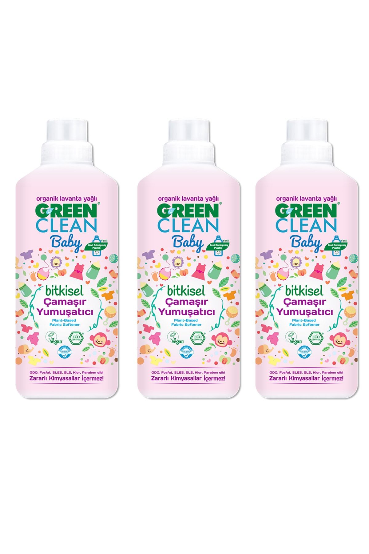 Green Clean Organik Lavanta Yağlı Baby Bitkisel Yumuşatıcı 1000 Ml 3'lü
