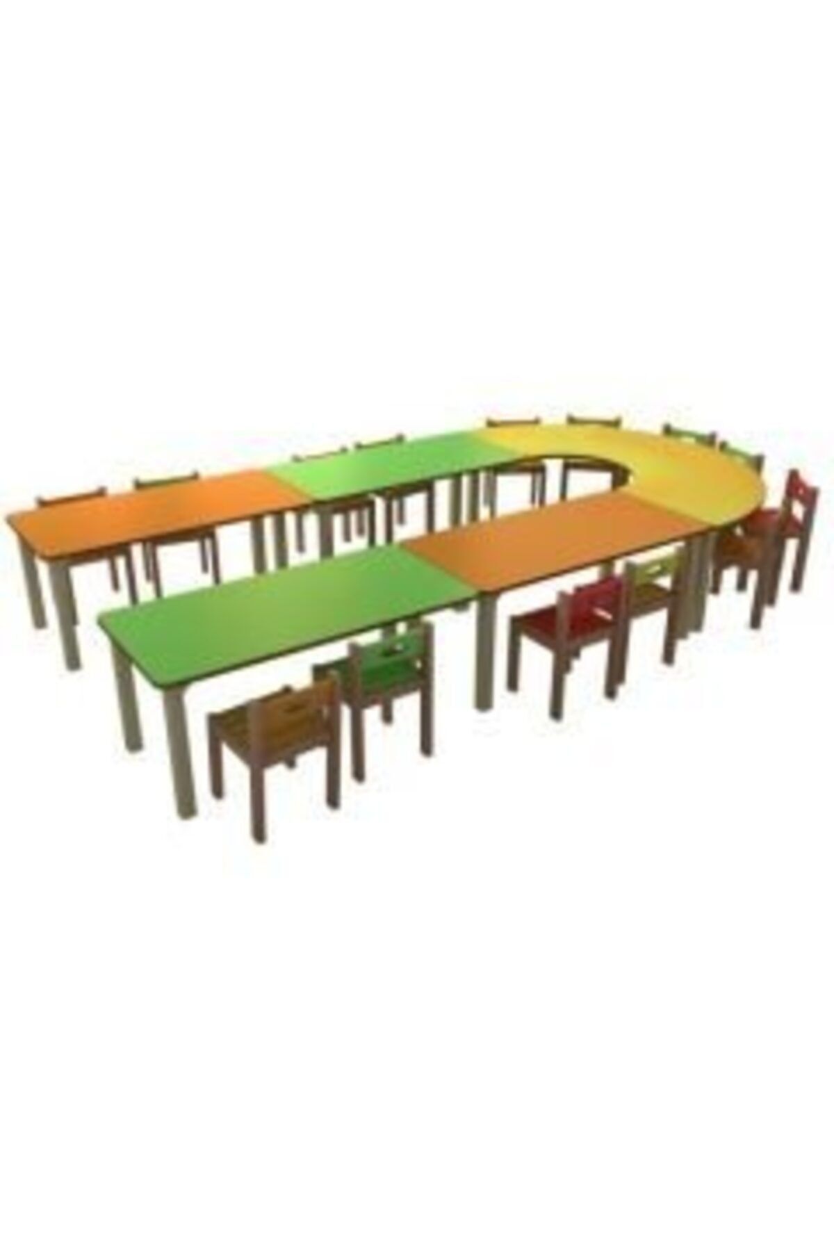 Laylay Anaokulu Kreş Çocuk Masası ( 5 Parça )