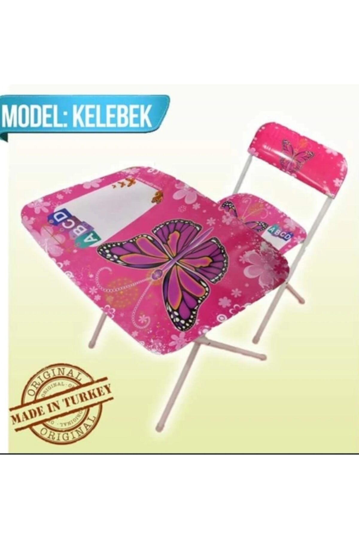 Kelime Eğitim Araçları Çocuk Ders Çalışma Masası - Kelebek Model