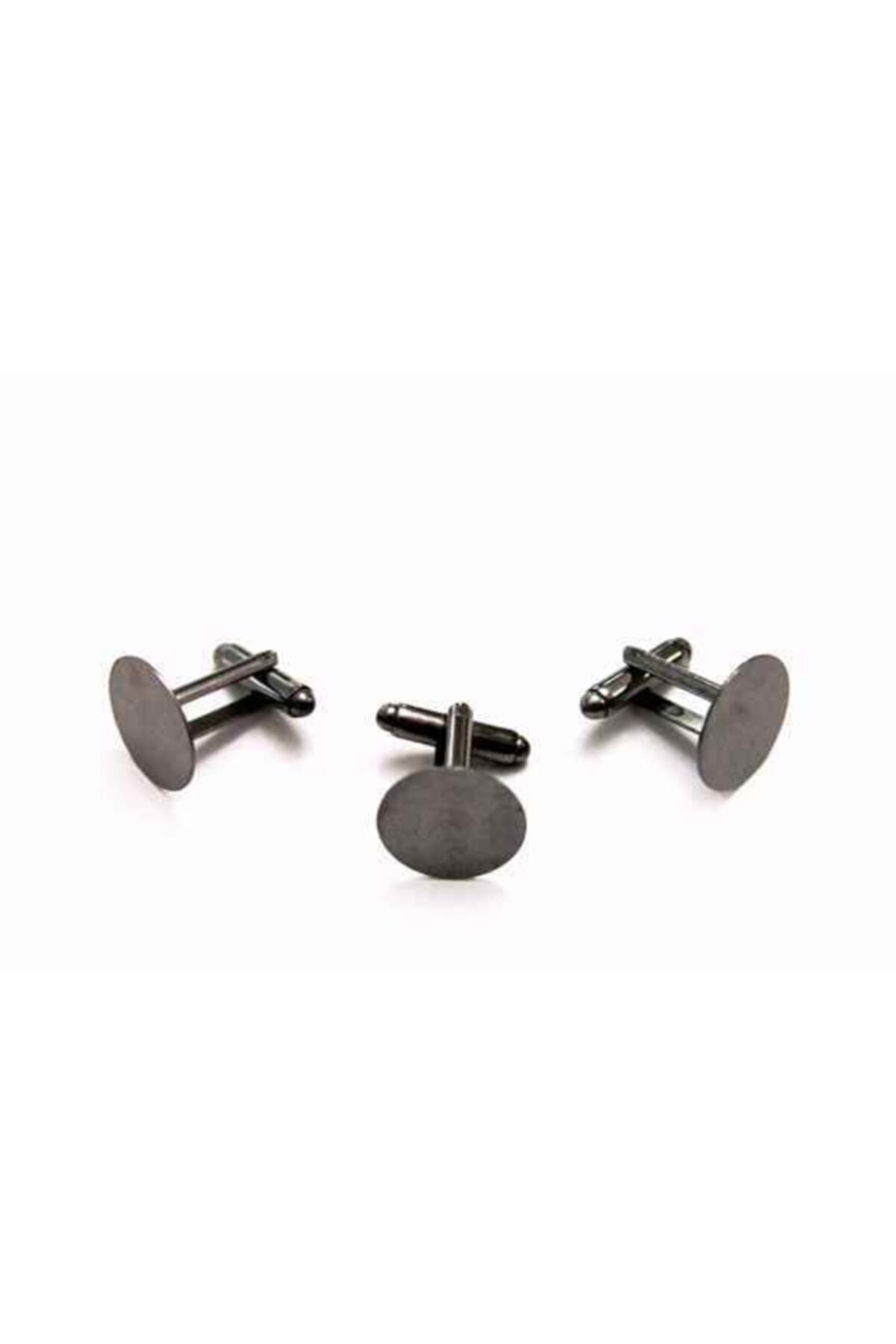 Ertürk Metal Aksesuar 16 mm Yuvarlak Pul Kaynaklı Siyah Nikel 100 Adet Kol Düğmesi