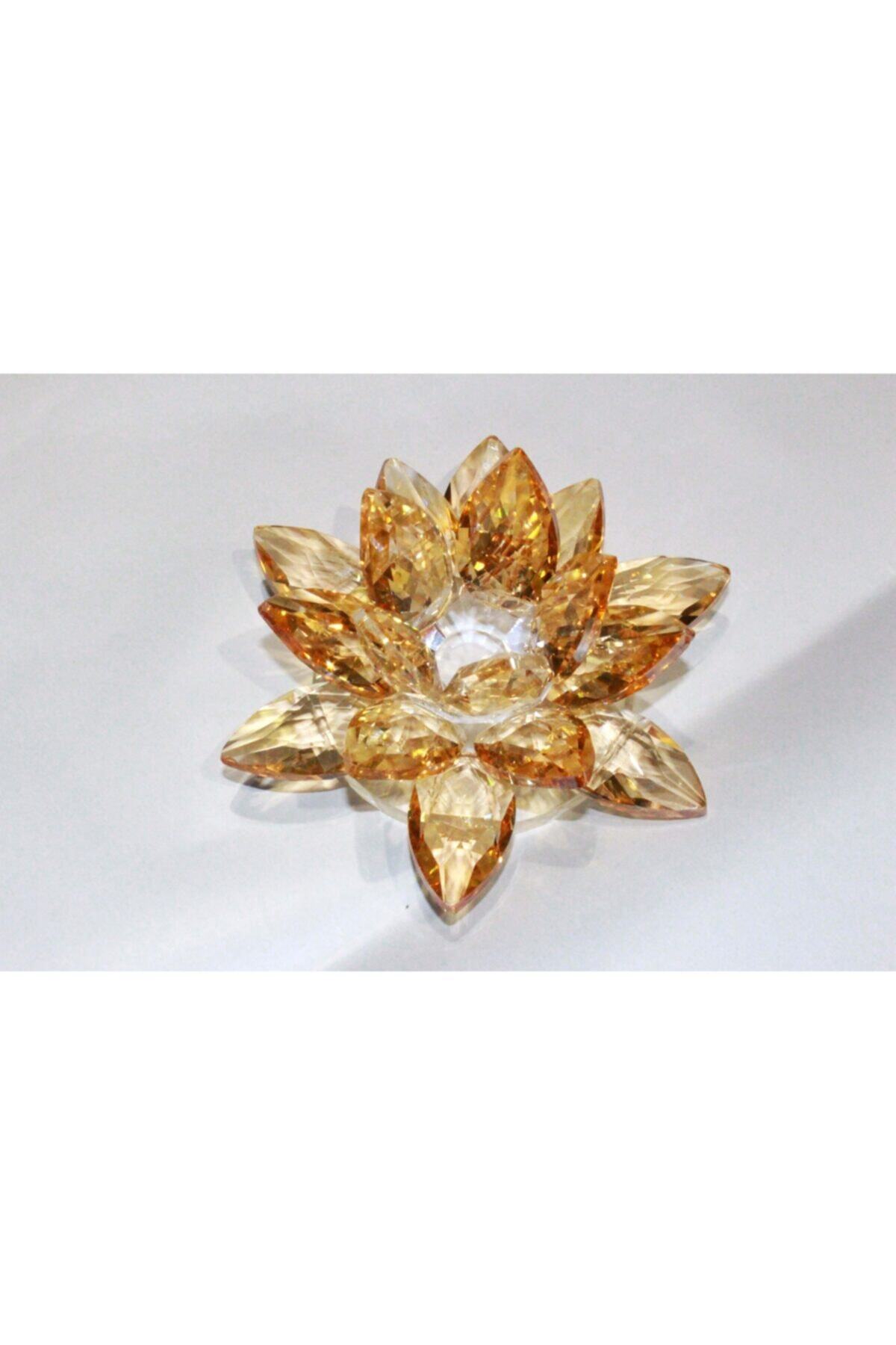 BELİZ HOME Zencefil Home Kristal Amber Büyük Boy Nilüfer Mumluk