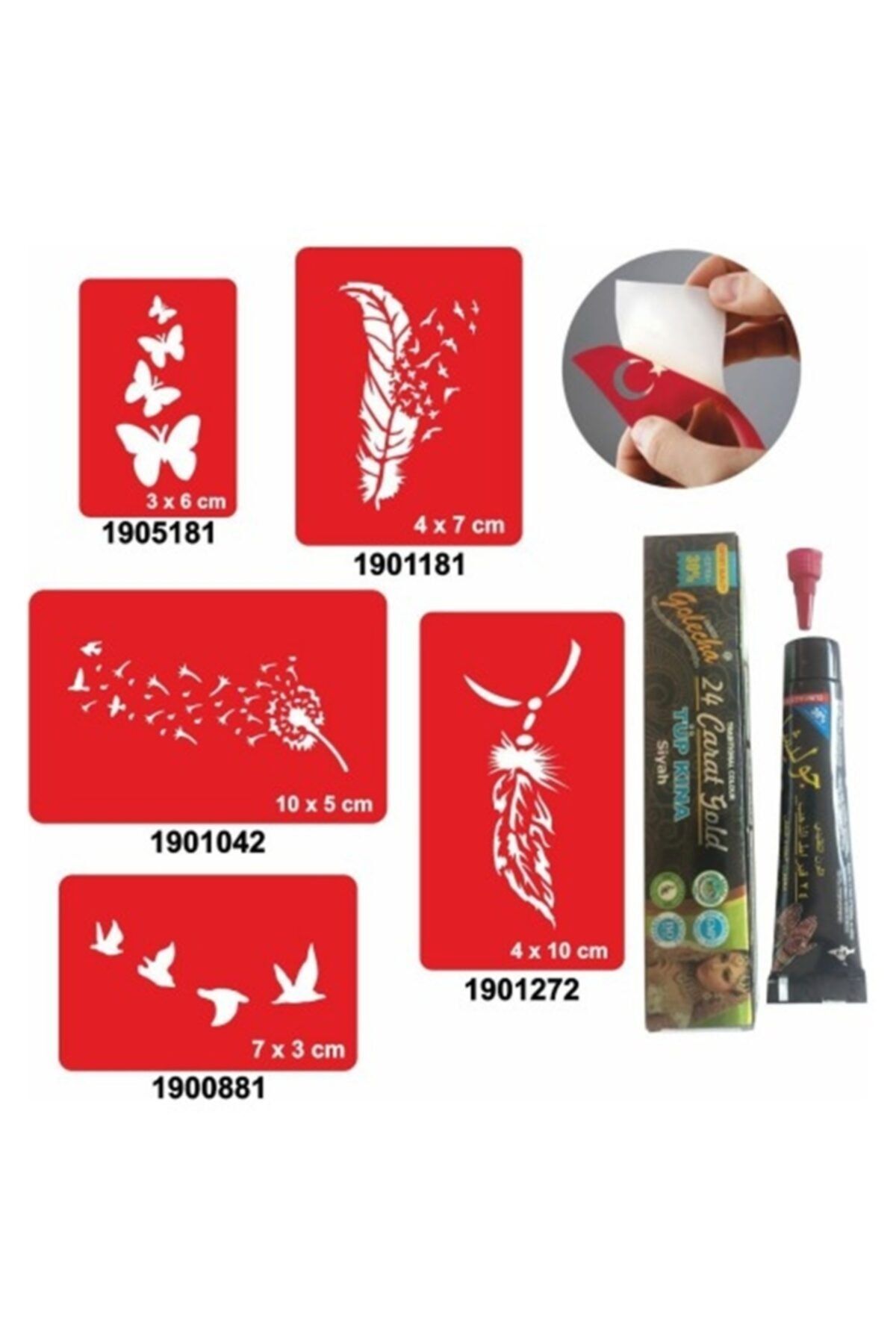 alsepeteavm Doğal Kelebek Ve Uçan Kuşlar Hint Kınası Ile Geçici Dövme Seti
