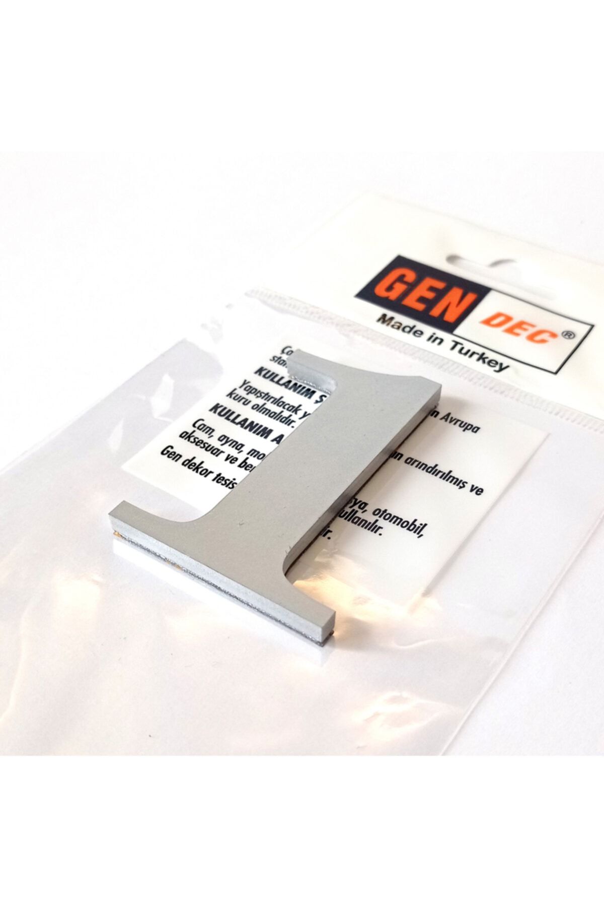 Hırdavat Gendec Kapı Numarası 8cm No:1 Metalik Gri Kendinden Yapışkanlı Numara