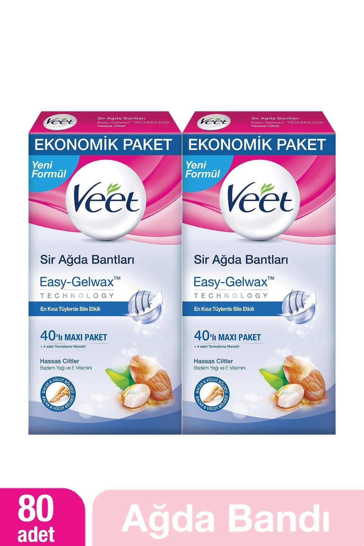 Veet 40’lı Hassas Sir Ağda Bantları 2’li Avantaj Paketi