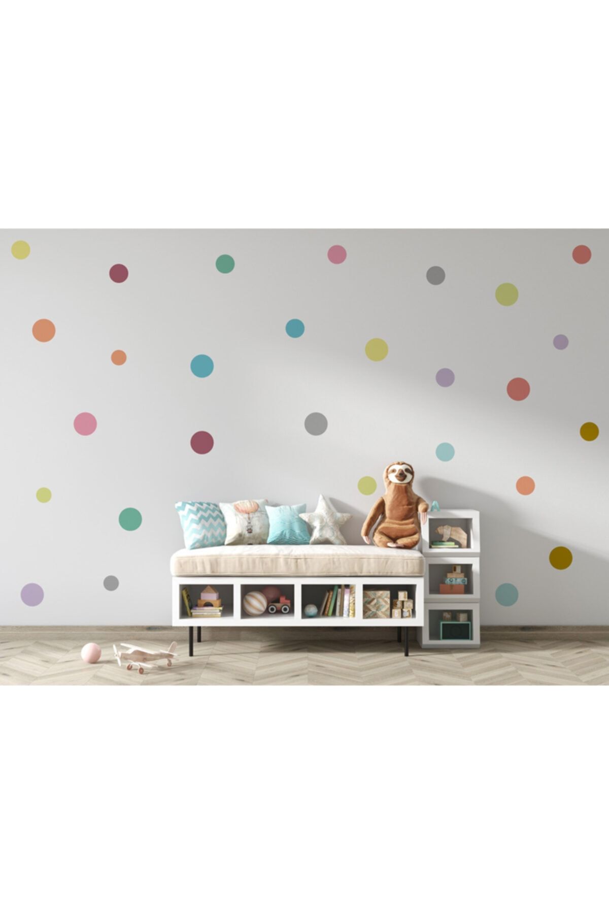 colortouch Renkli Benek Duvar Sticker (puantiye-nokta-yuvarlak)