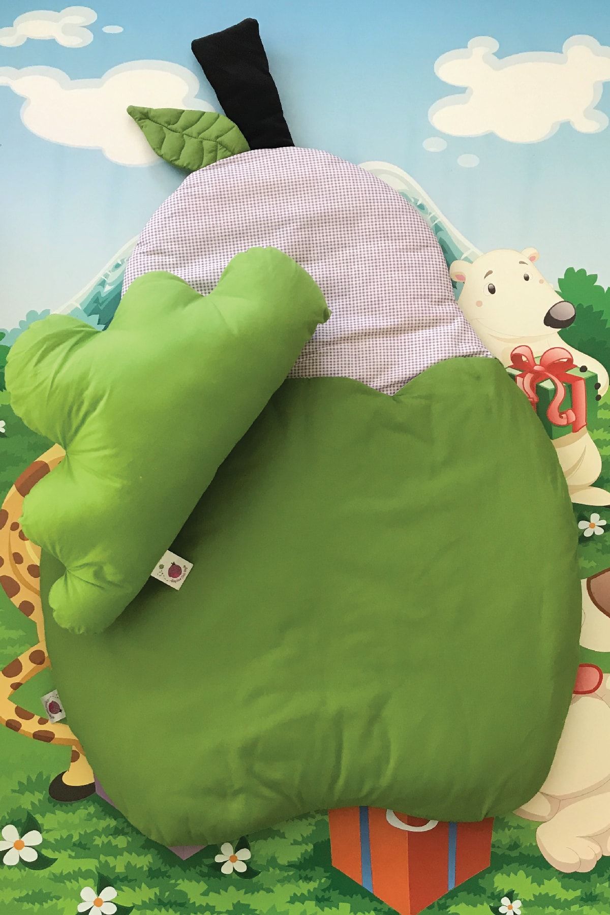 Daphne Kids Style Yeşil Armut Uyku Tulumu ve Bulut Yastık
