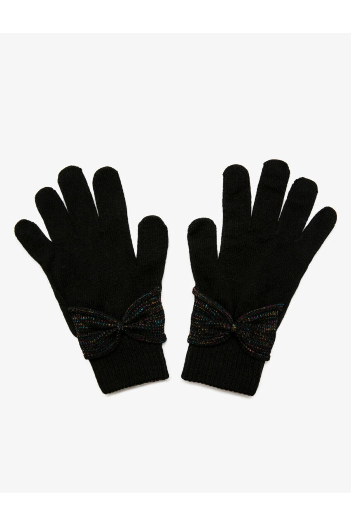 Koton Kadın Siyah Fiyonk Detaylı Eldiven 9KAK57139AA