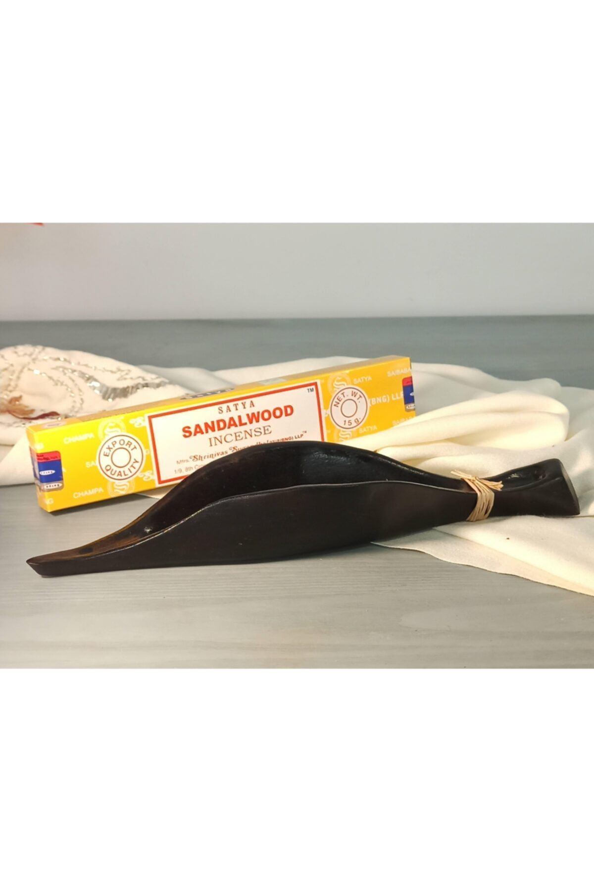 TATALİKA Seramik Yaprak Şeklinde Tütsülük Ve Organik Satya Sandalwood Tütsü