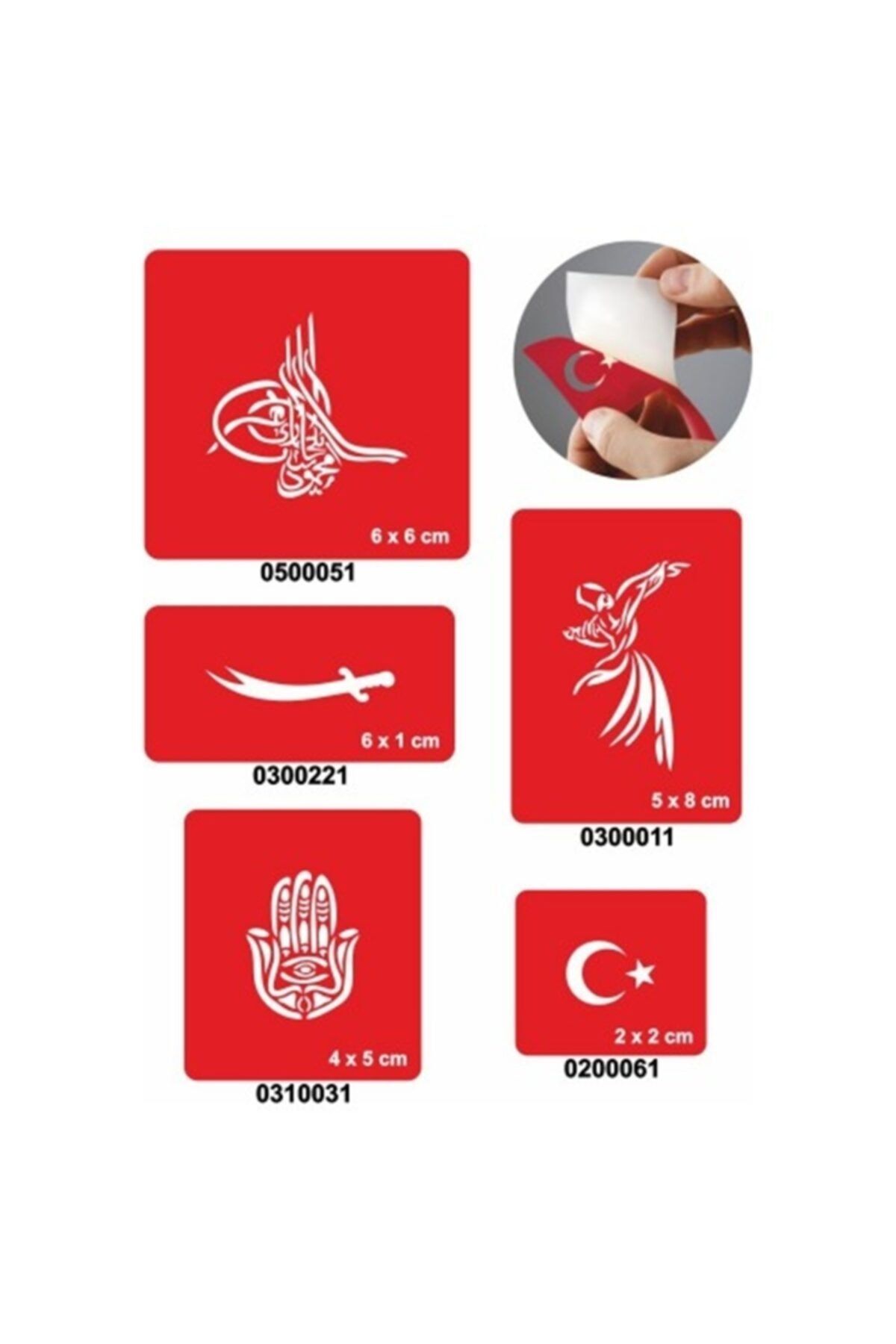 alsepeteavm Mevlana 5 Adet Geçici Dövme Şablonu