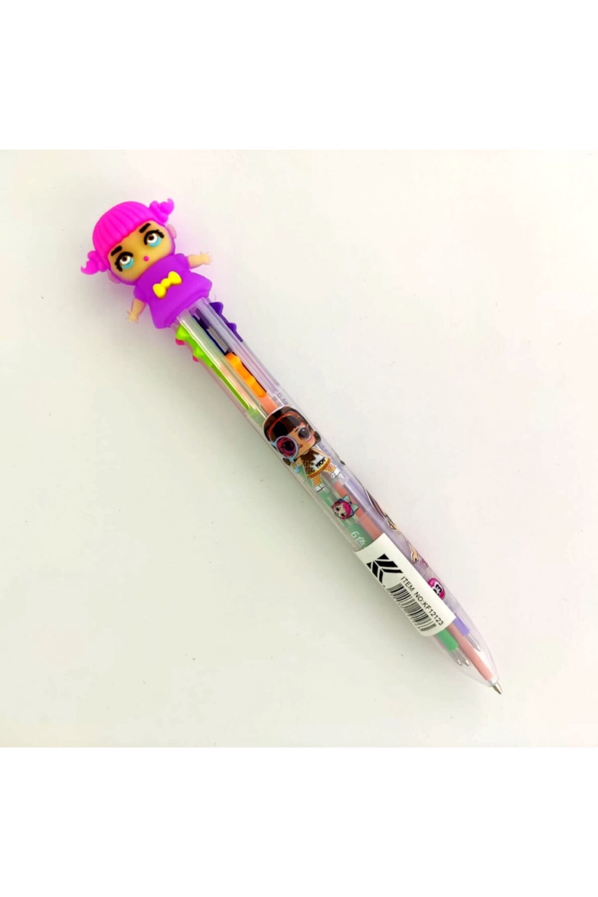 Kahraman Bebek Başlıklı Mekanik Uçlu 6 Renk Tükenmez Kalem