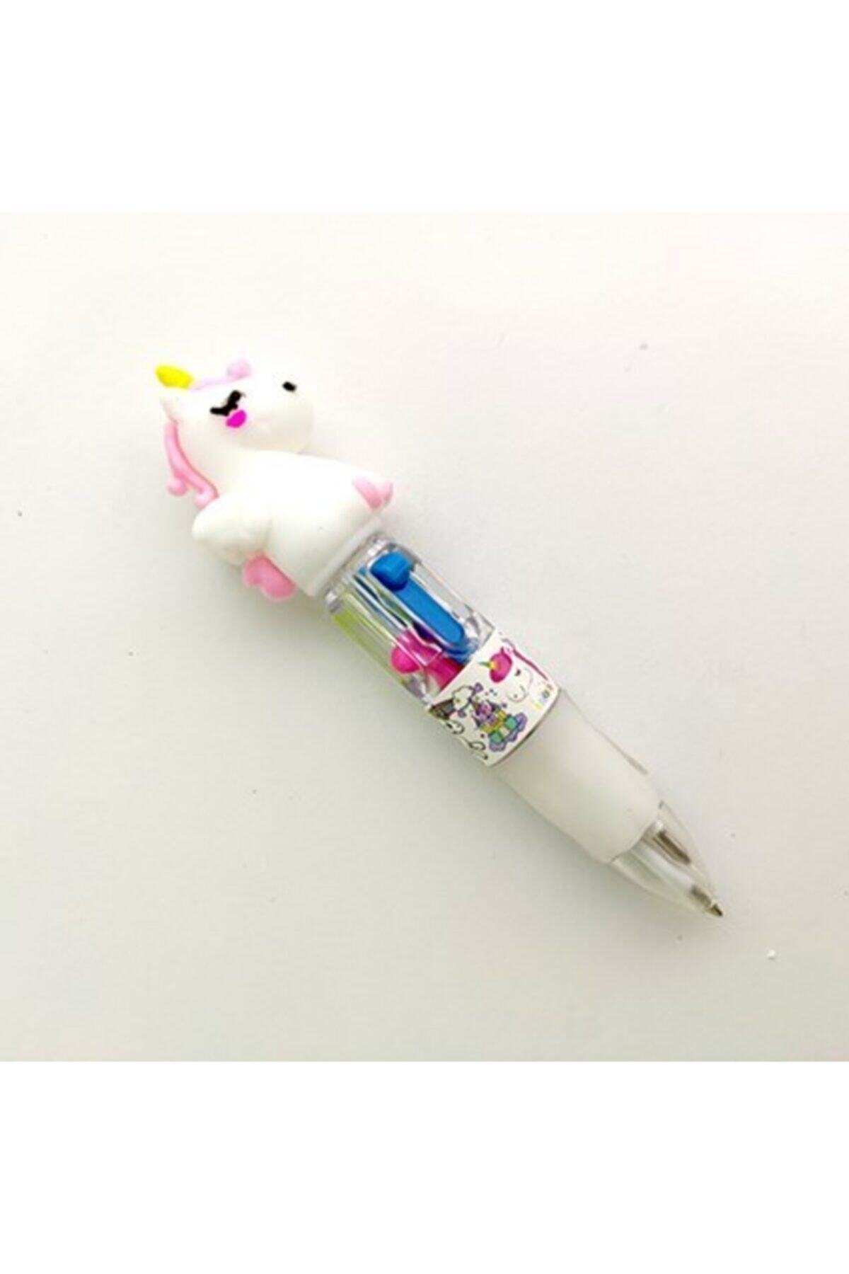 Kahraman Unicorn Başlıklı Mekanik Uçlu 4 Renk Tükenmez Kalem