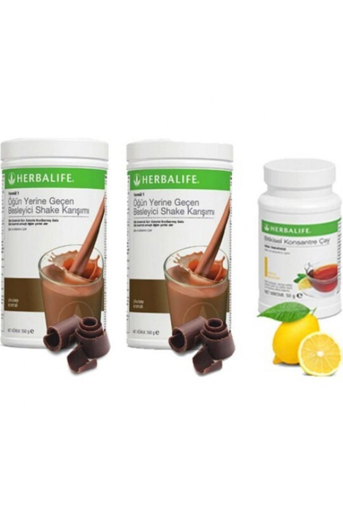 Herbalife Formül 1 Çikolatalı Shake 2 Adet , Bitkisel Konsantre Çay 50 Ml Limon Aromalı